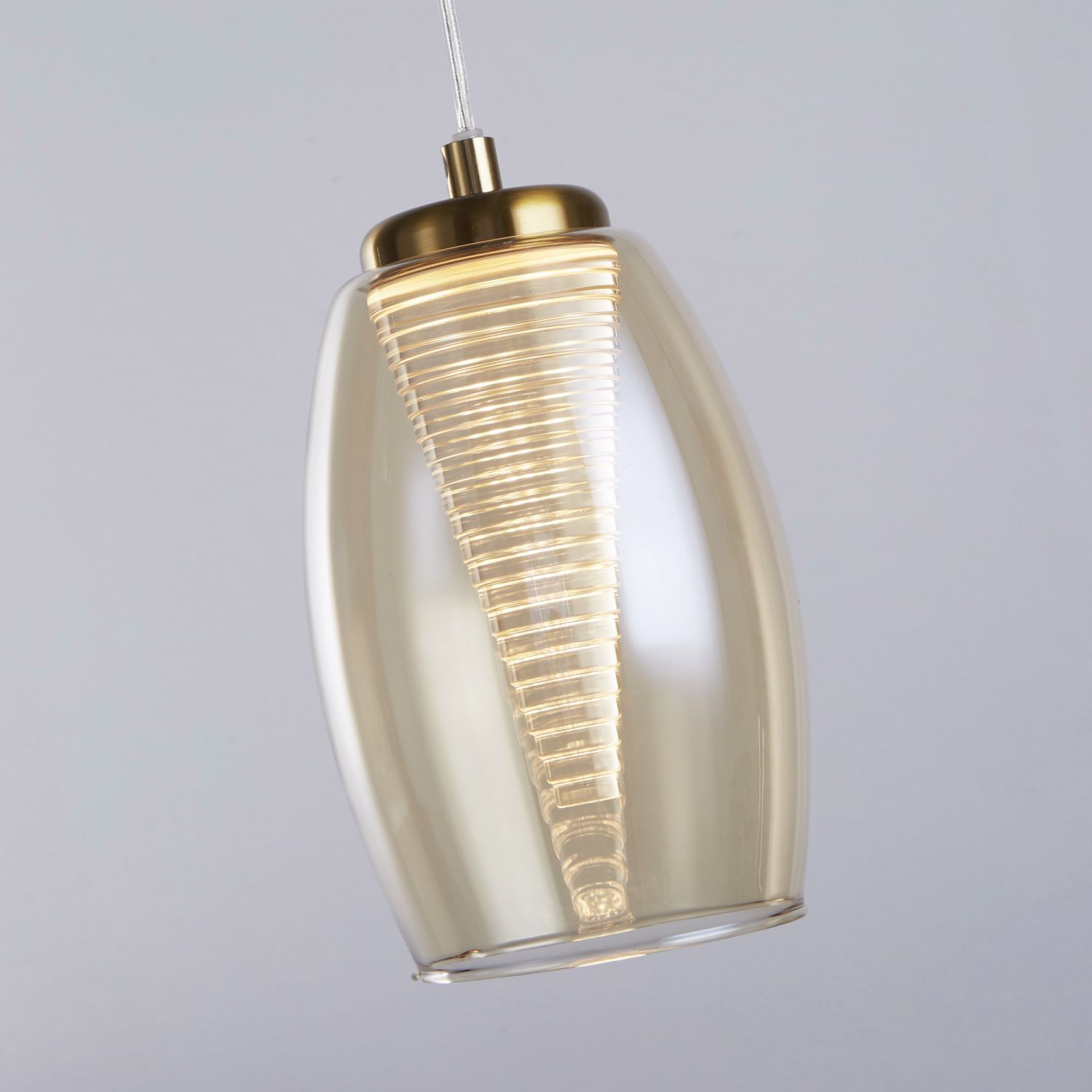 Glas Hängeleuchte LED in Bronze Champagner 3000 K