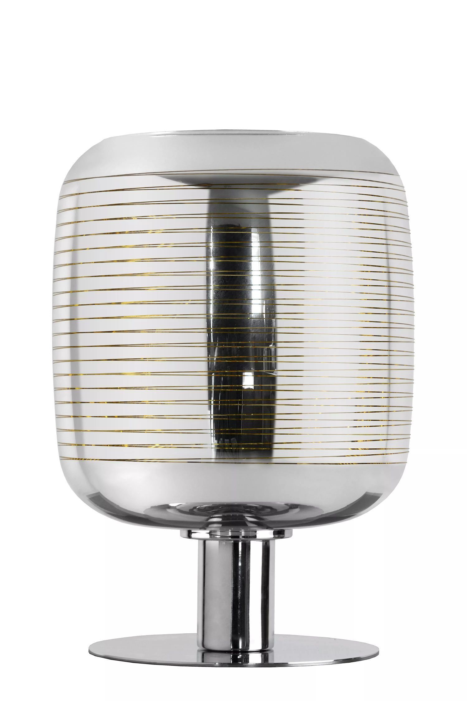 Tischlampe Glasschirm Chrom Gold 28 cm klein E27 Up