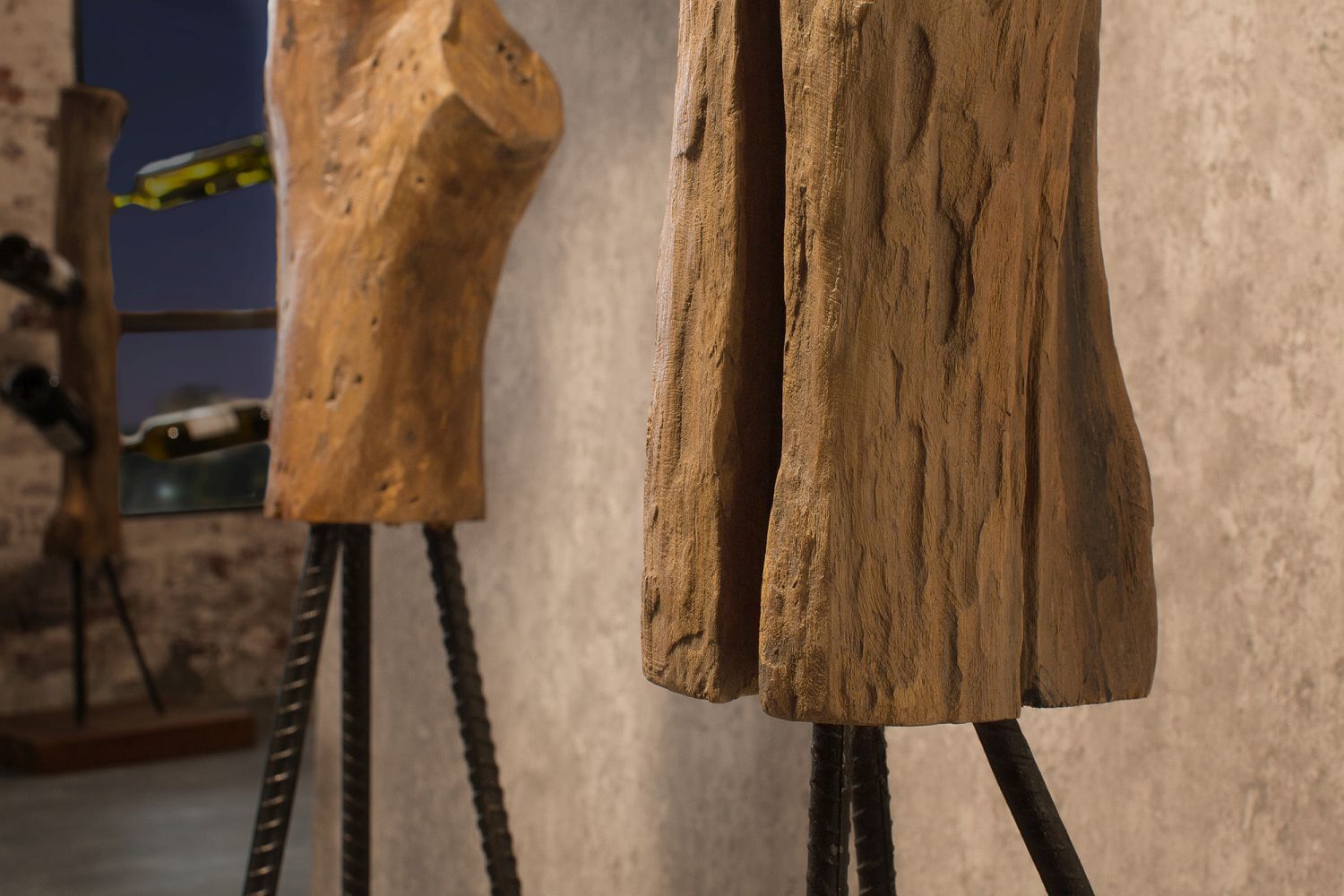 Garderobenständer Teakholz 35x25 cm in Natur