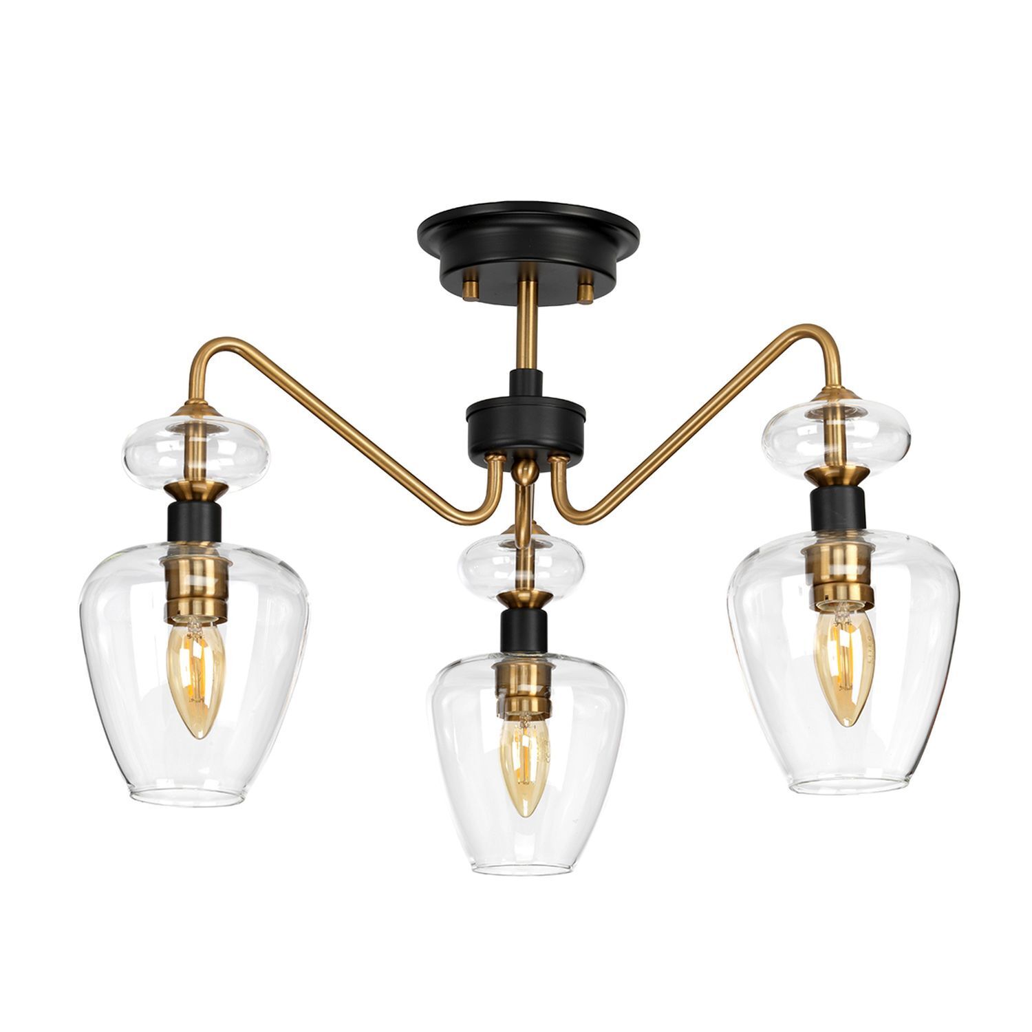 Deckenleuchte Schwarz Messing Esszimmer Wohnzimmer Leuchter, Lampe, Deckenleuchte, Leuchte
