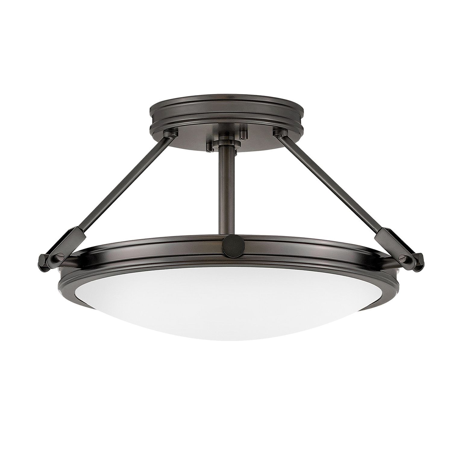 Runde Deckenlampe Metall Glas Ø 42 cm Schwarz Weiß 3x E14