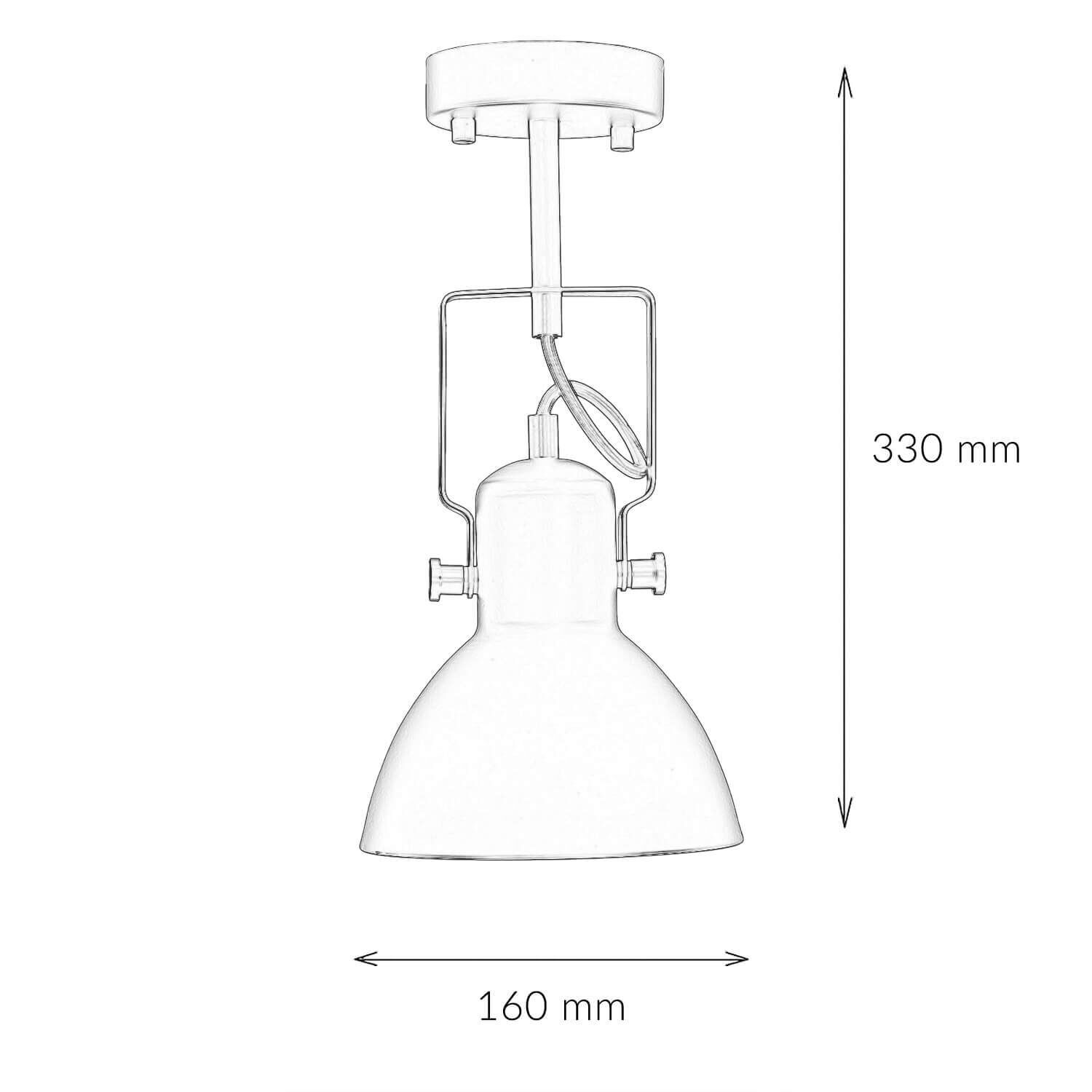Spot Lampe Schwarz Metall rund Retro DALLAS Beleuchtung