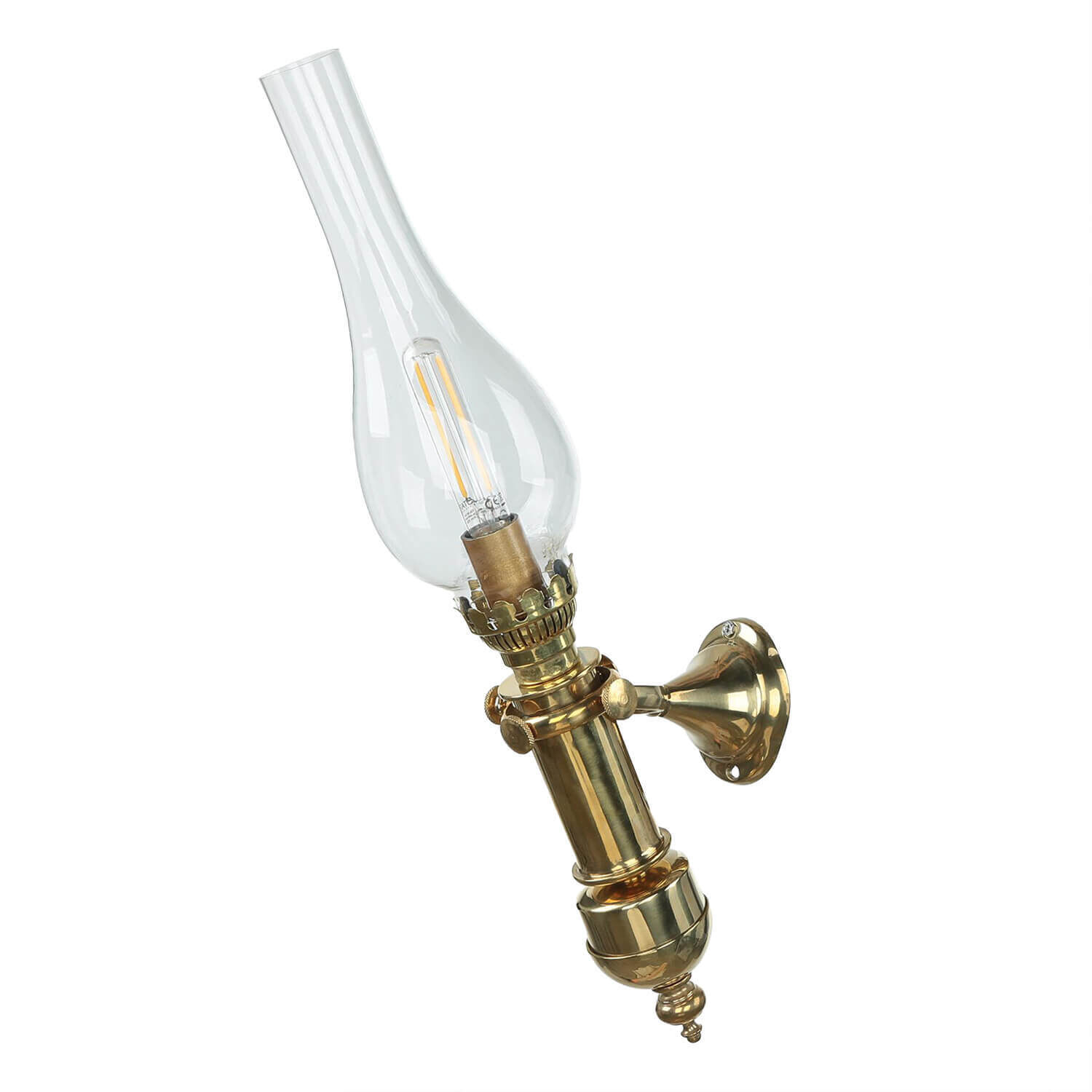 Stilvolle Wandleuchte GRETA Messing Glas Antik