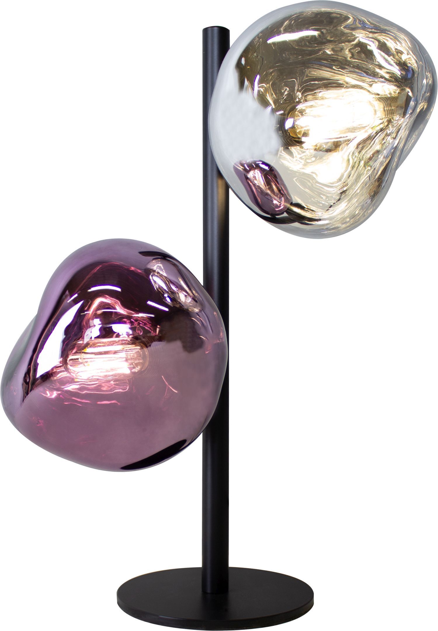 Dekorative Tischleuchte Aluminium Glas Weiß Lila 40 cm lampe, Tischlampe, ambientebeleuchtung, Glasglühbirnen, moderne dekoration