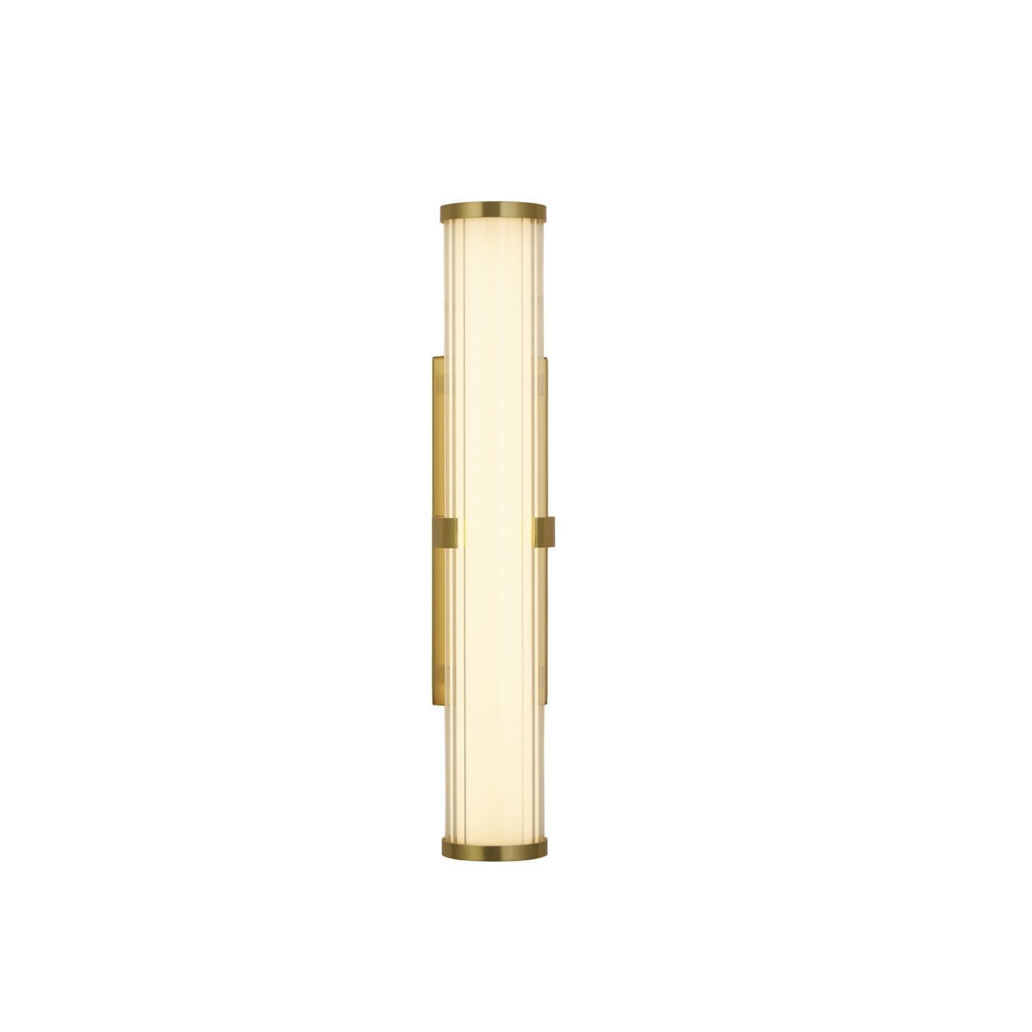 LED Wandleuchte Metall Glas IP44 H:32,5 cm in Gold Weiß