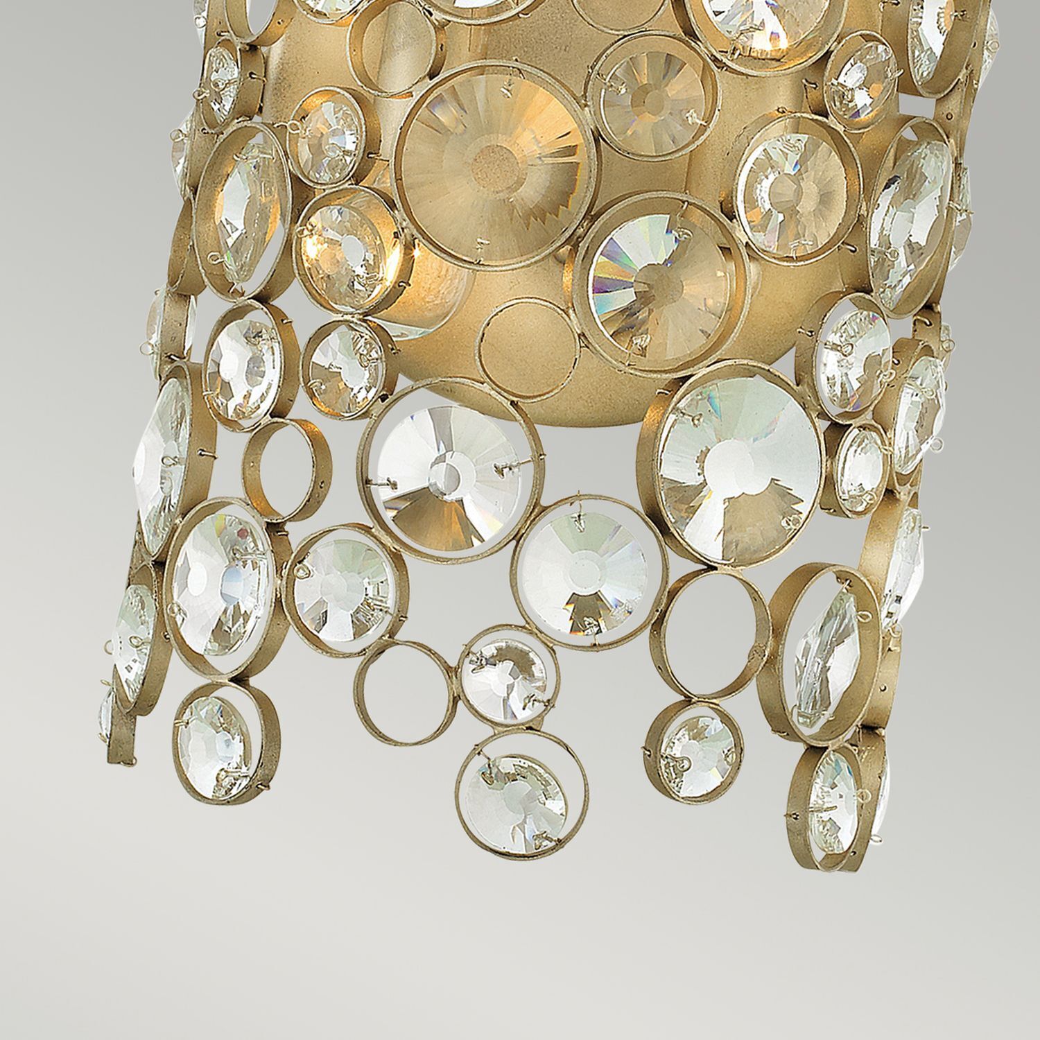 Wandleuchte Kristall Metall in Blattsilber dekorativ Leuchter, Lampe, Diamant, Schmuck, Klebeband