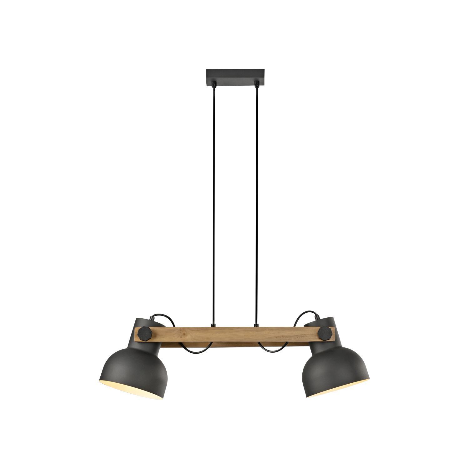 Industrial Pendelleuchte Holz Metall E27 flexibel