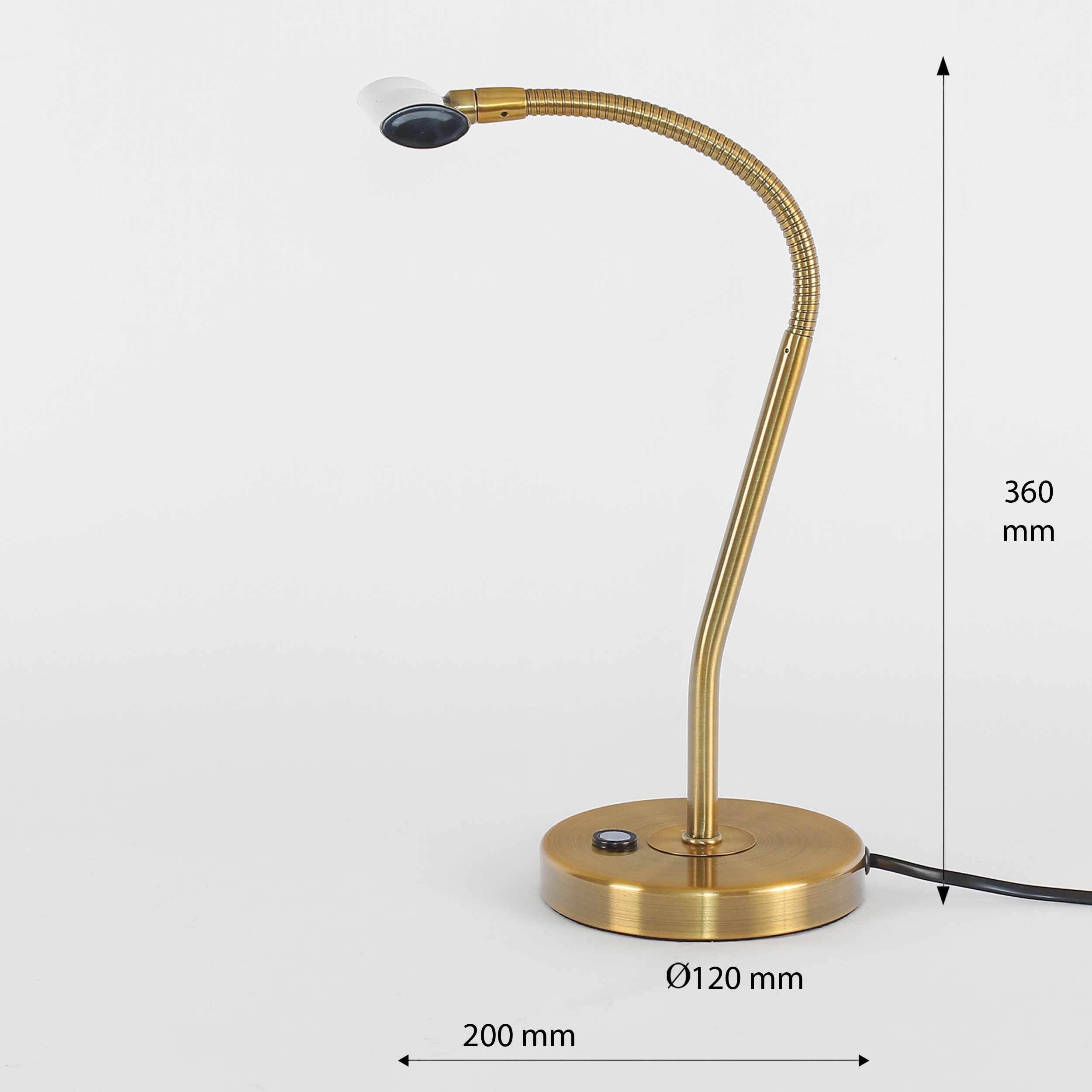 LED Tischleuchte Touch Dimmer Flexarm in Messing