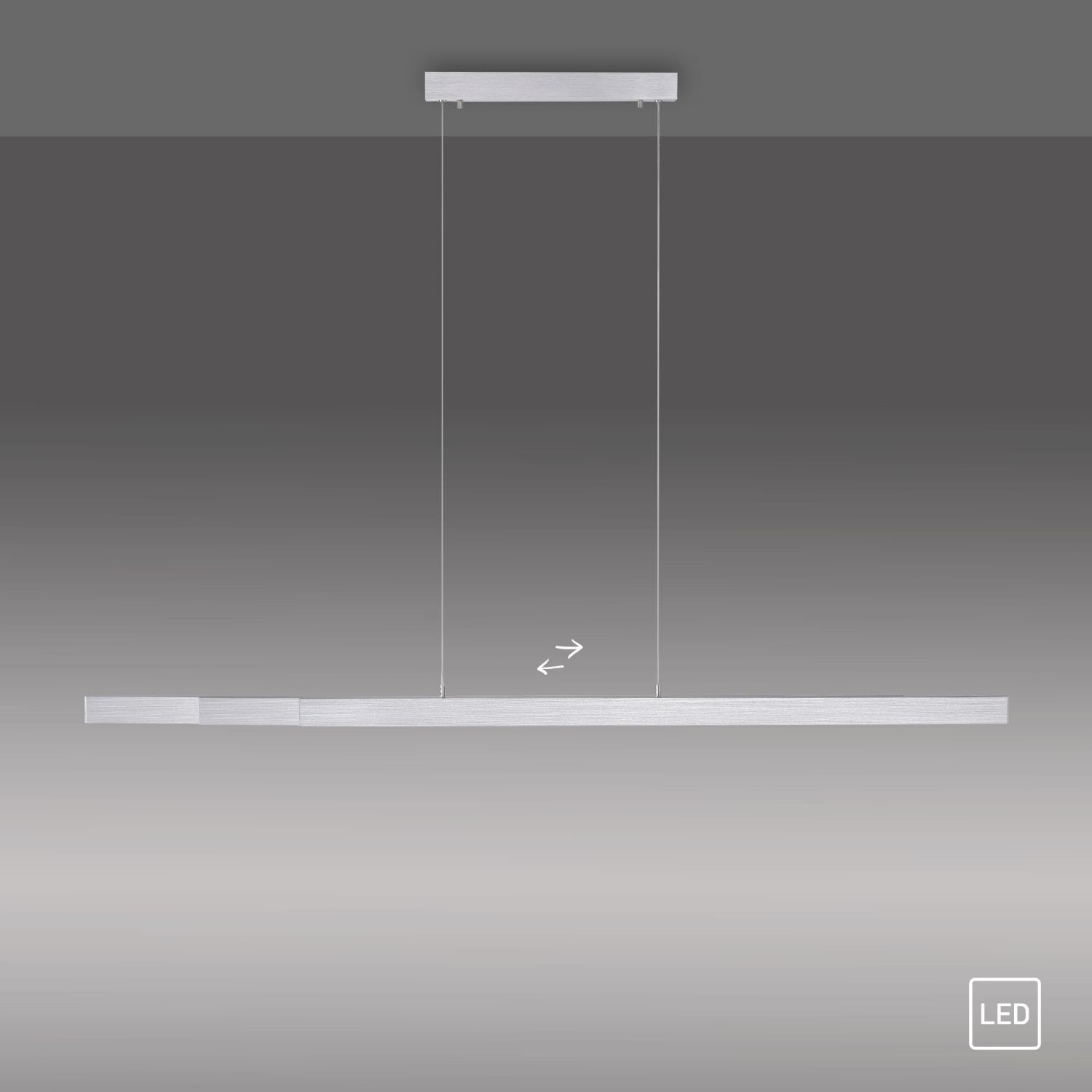 LED Pendelleuchte in Aluminium 13 W 165 cm länglich