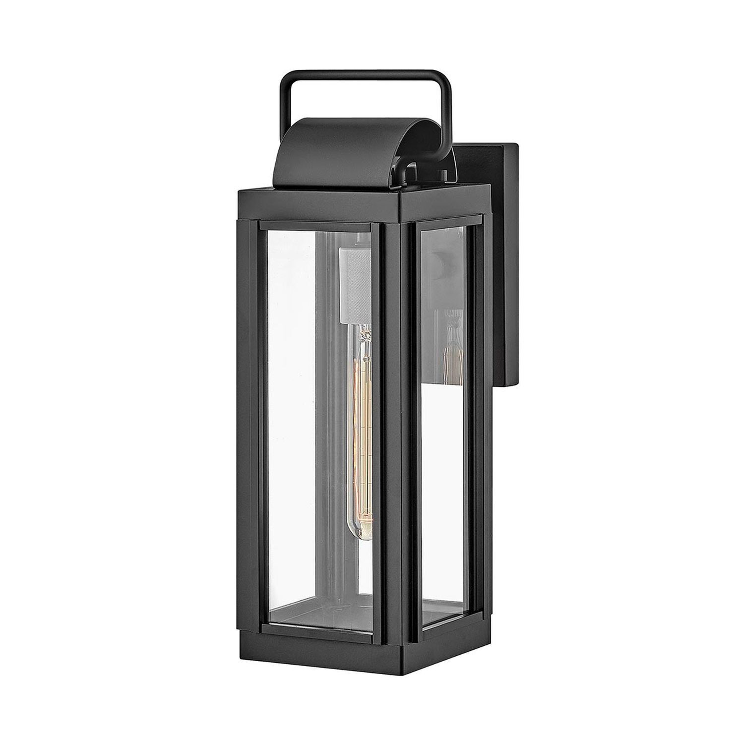 Vintage Außenwandlampe IP44 H: 41,3 cm Schwarz E27