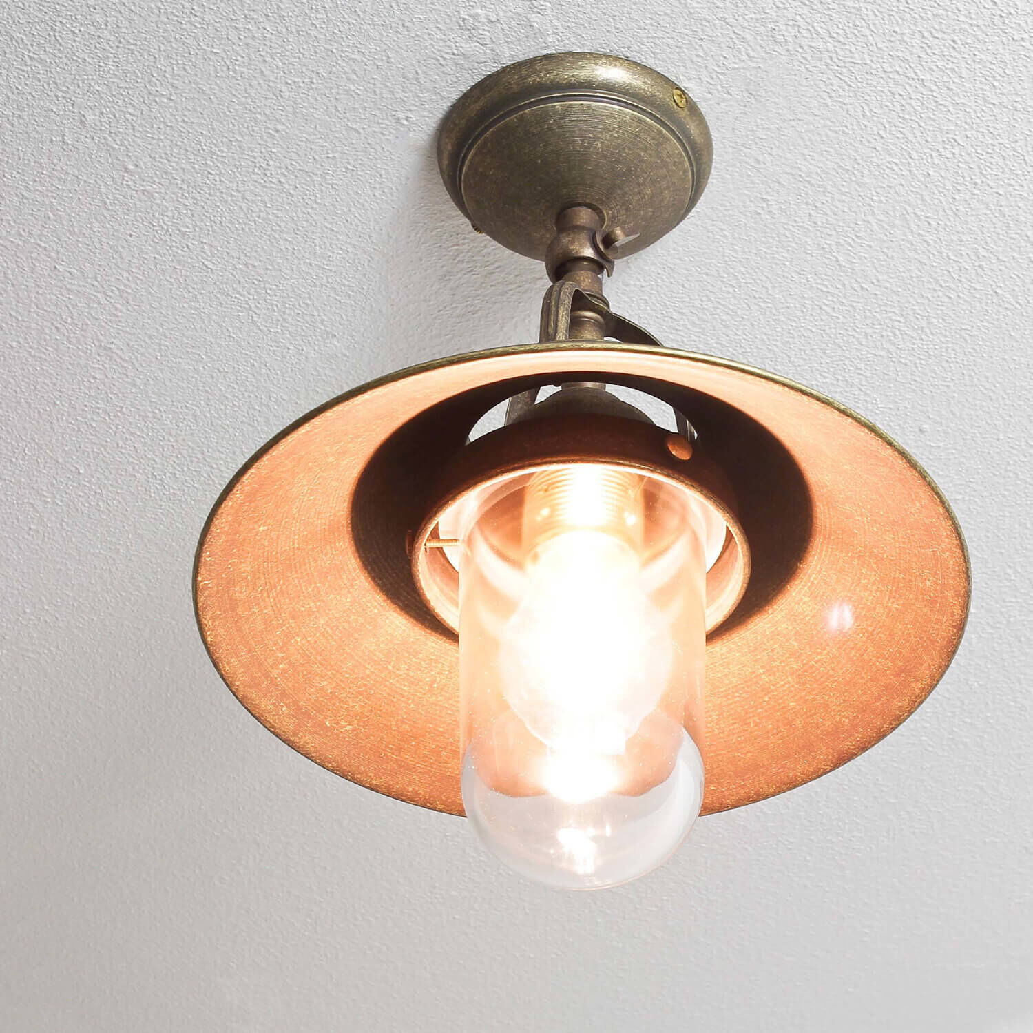 Außenleuchte in Bronze Antik aus Messing Glas Leuchte, Deckenleuchte, Deckenventilator, Gerät, Elektrisches Gerät