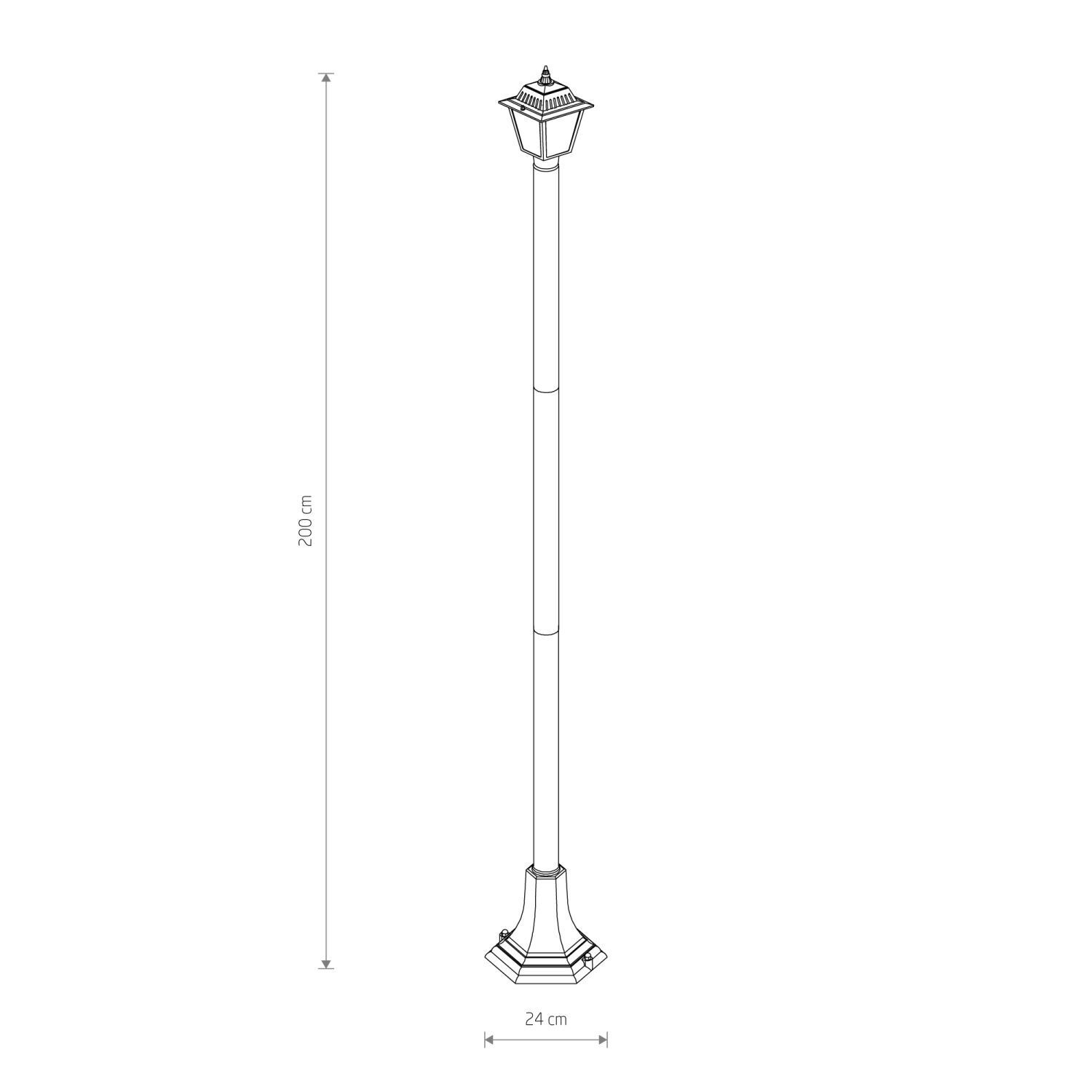 Wegeleuchte 200 cm Schwarz Aluminium Rustikal IP44 E27