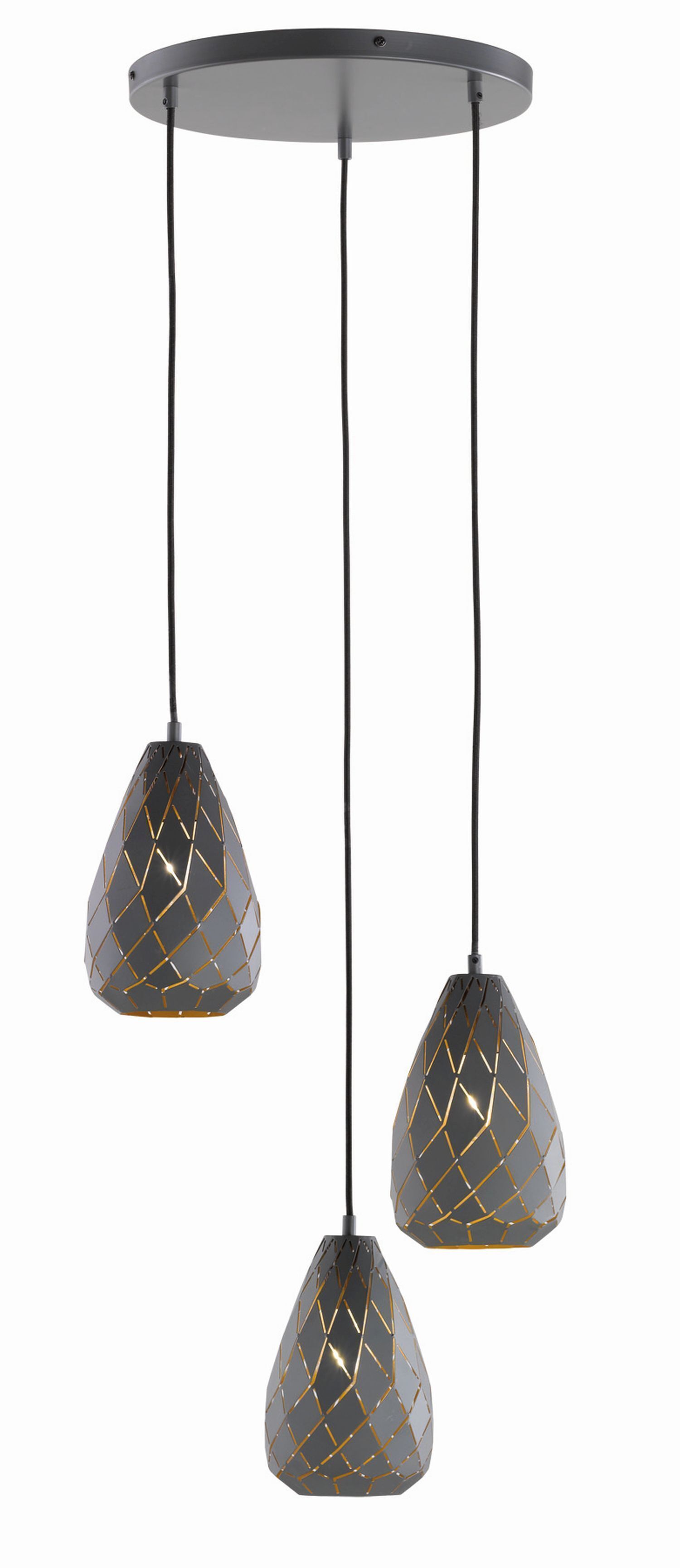 Geometrische Hängelampe Metall Anthrazit E27 Ø35 cm