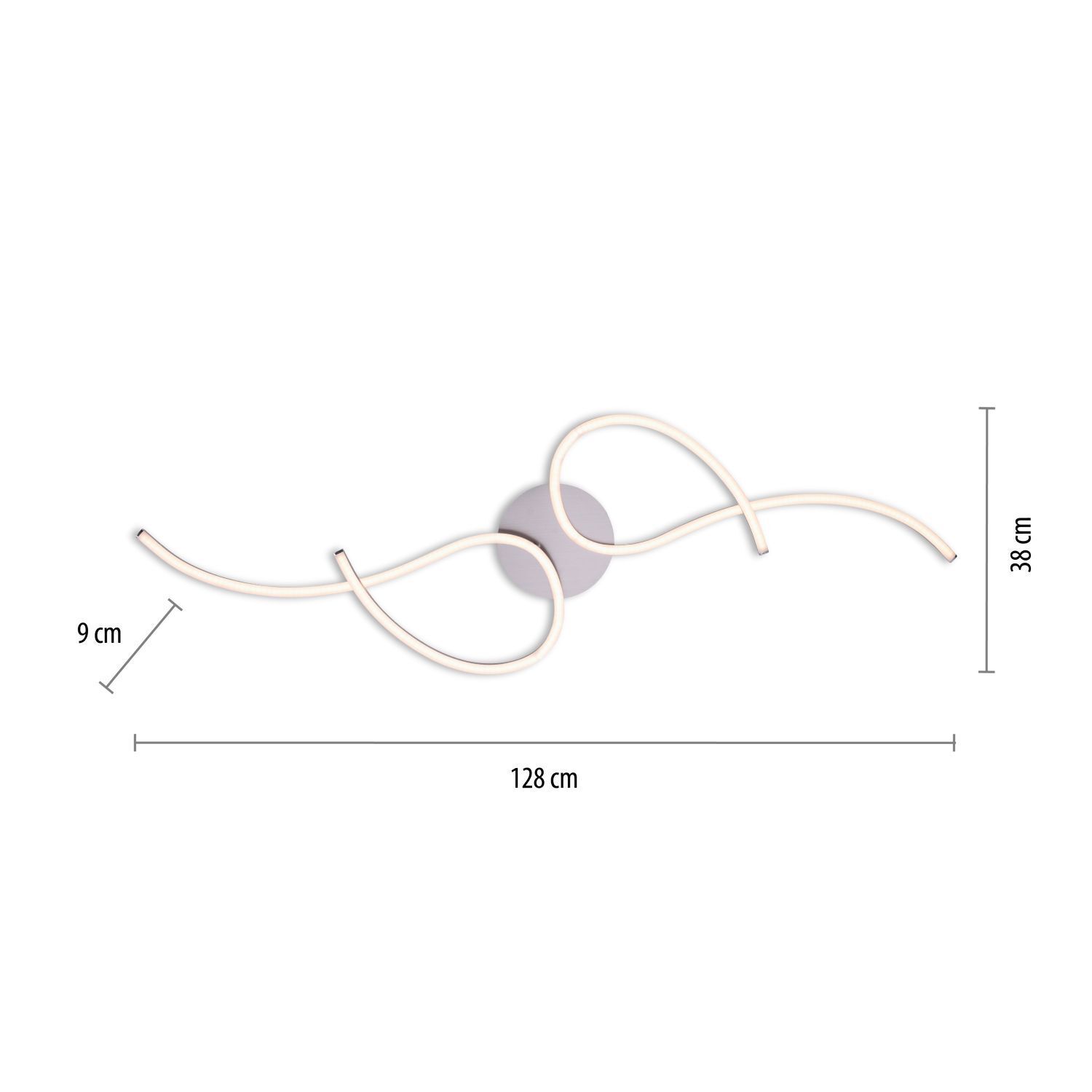 LED Deckenleuchte flexibel Stahl Metall warmweiß 14 W Knoten, Diagramm, Handlung