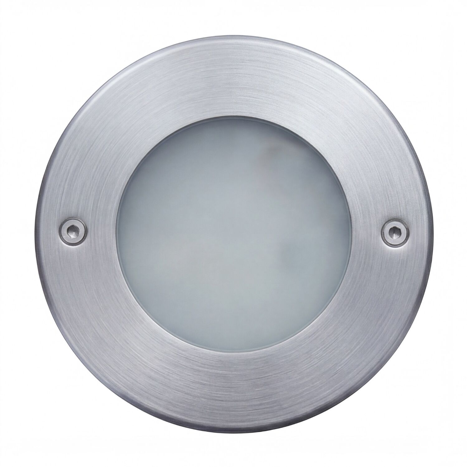 LED-licht, Wandleuchte, Rund, brushed metal, Glasabdeckung