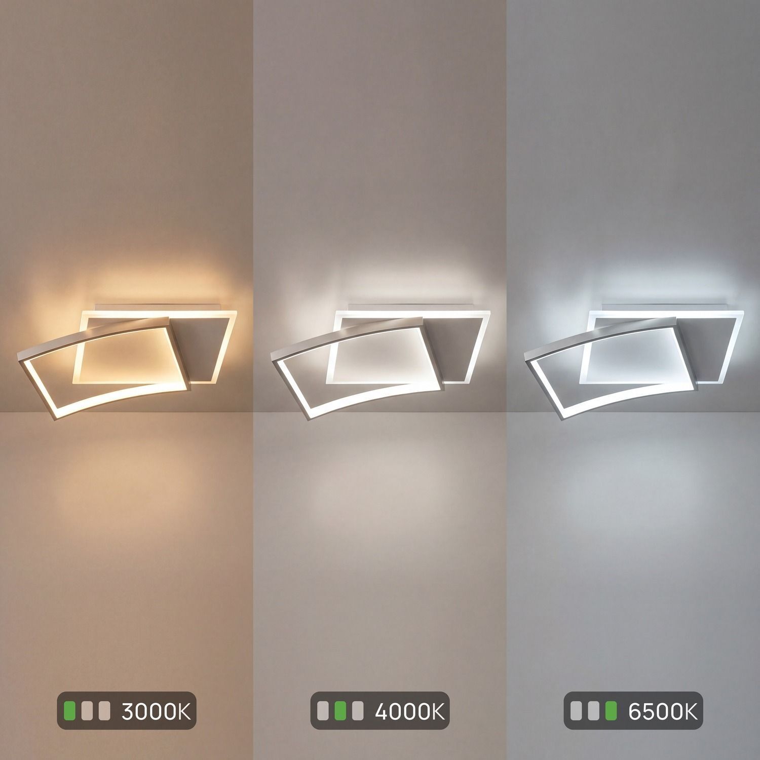 LED Deckenlampe Alu Weiß Silber 3000/4000/6500 K 42 cm decke, lampe, wandlampe, innenbeleuchtung, neutralweiß