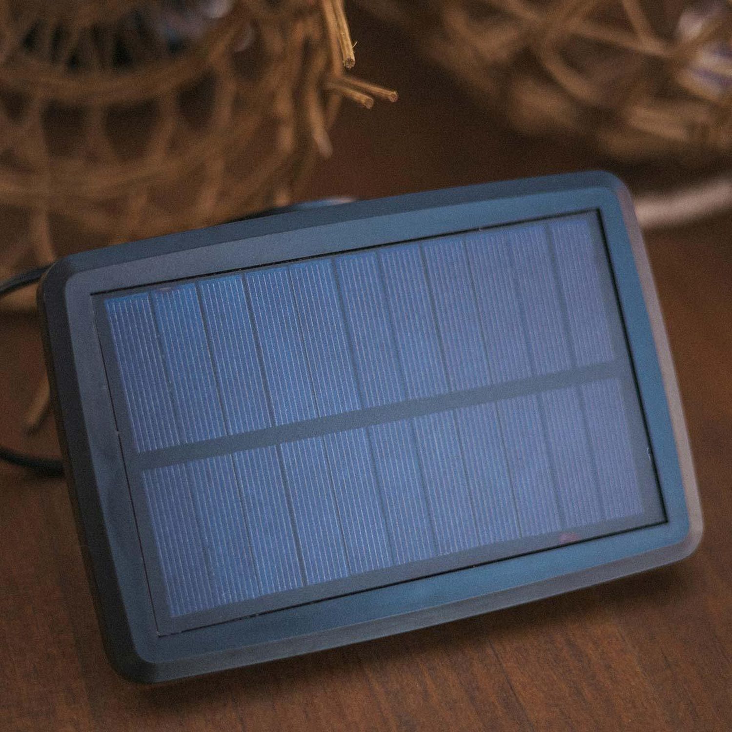 Solarlichterkette LED 1800 K 5 m lang Jute Naturfaser