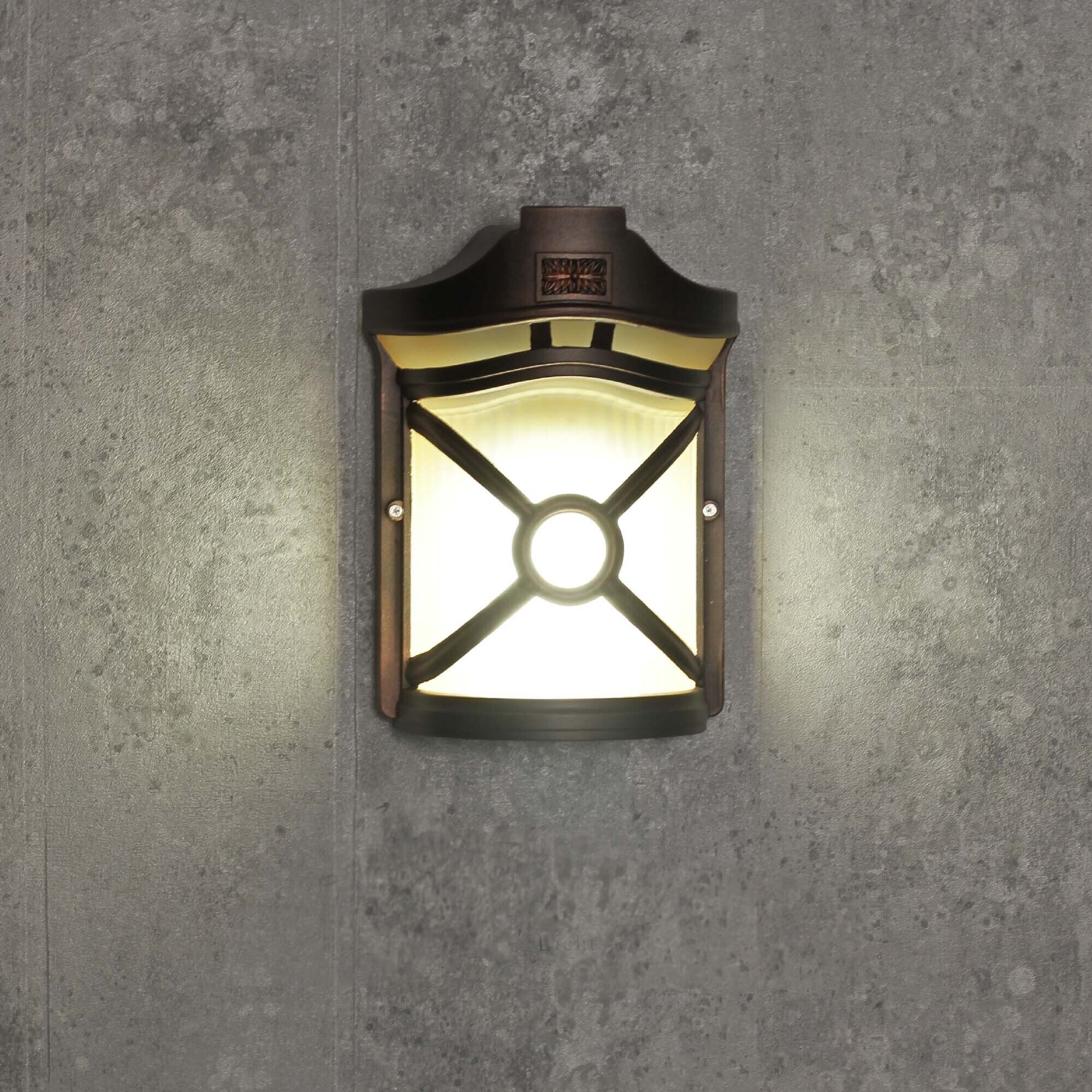 Rustikale Außen Wandleuchte Braun Antik Riffelglas Leuchte, Deckenleuchte, Postfach