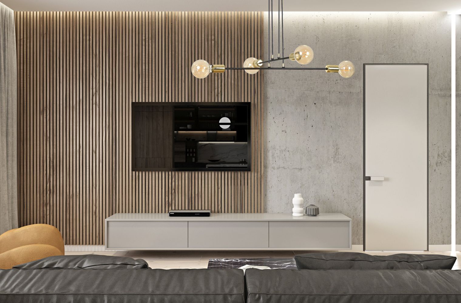 Drinnen, Innenarchitektur, Paneele aus Holz