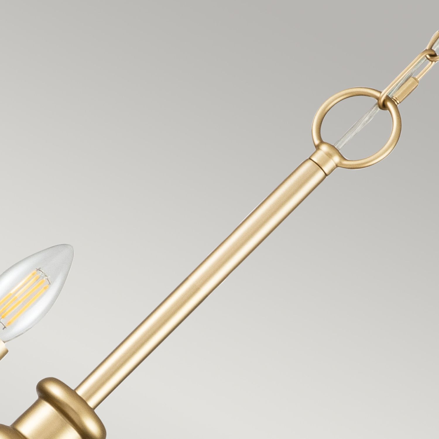 Kronleuchter Metall B: 88,2 cm in Messing höhenverstellbar lampe, gold, pendel, ring, stange