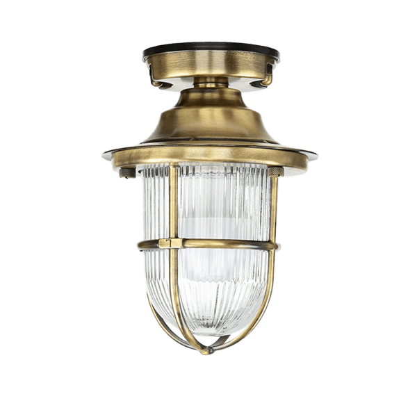 Hängelampe, Kupfer, Glasschutz, Laterne, Industriell