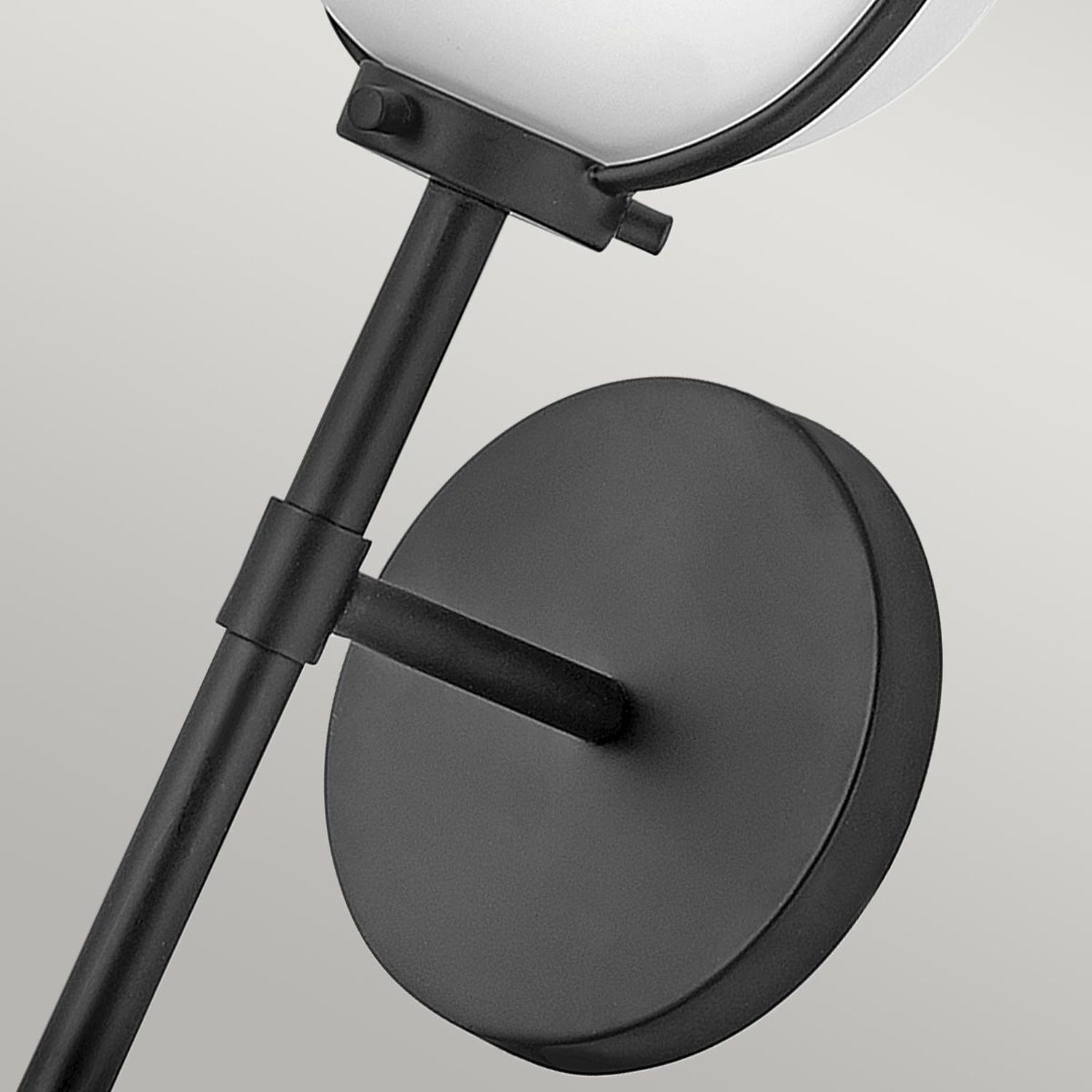 Wandlampe Bad H: 40,3 cm IP44 Schwarz Weiß Metall Glas