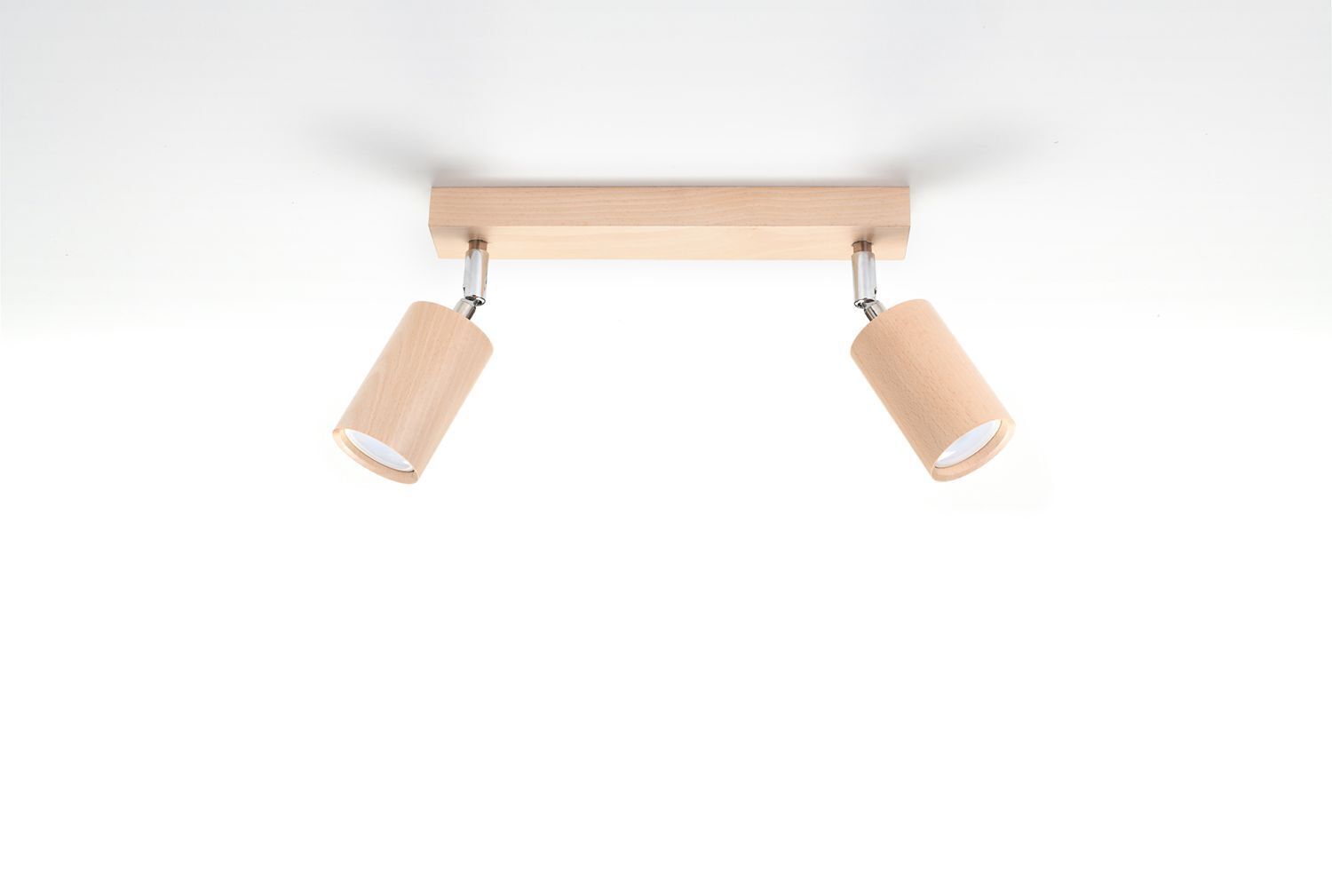 Wohnlicher Deckenstrahler Wohnzimmer Holz L:36cm 2x