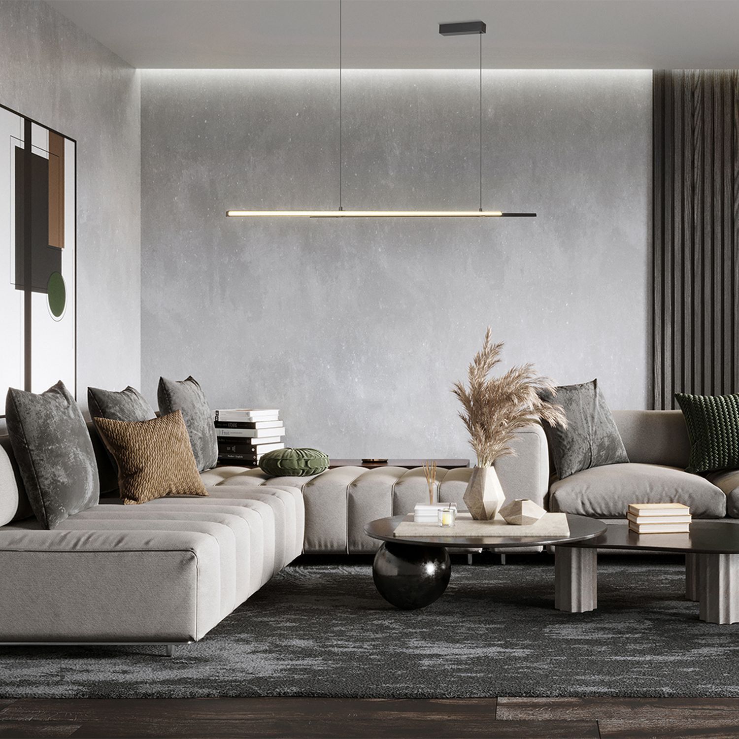 LED Hängeleuchte Aluminium H: max. 120 cm Schwarz LINA