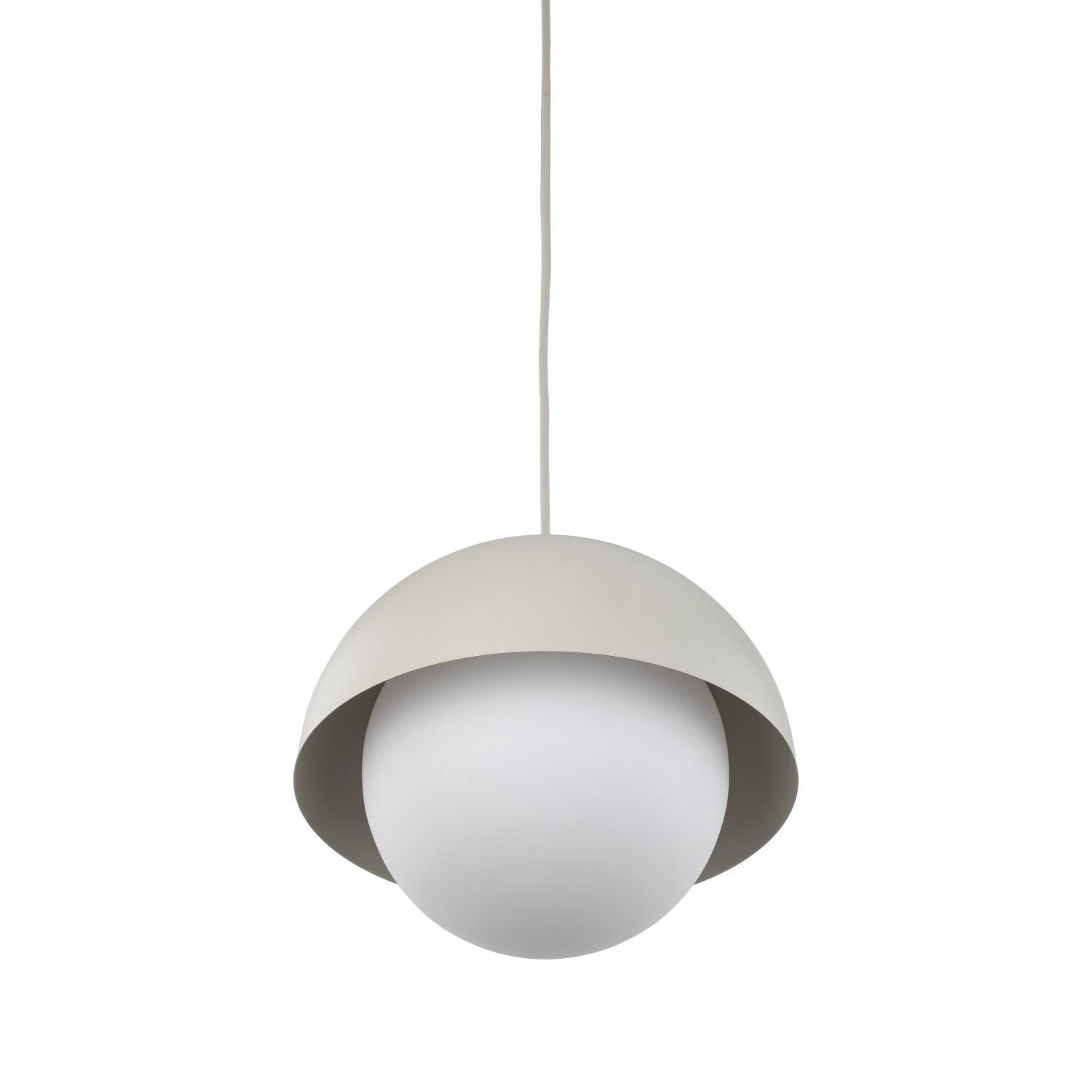 Hängelampe Metall Glas D: 27cm H: max. 160cm Beige Weiß E27 Lampe, Kronleuchter, Leuchte