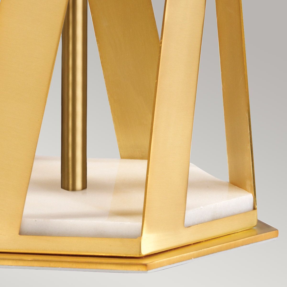 Tischlampe Messing gebürstet Weiß E27 87 cm hoch Metall Stoff
