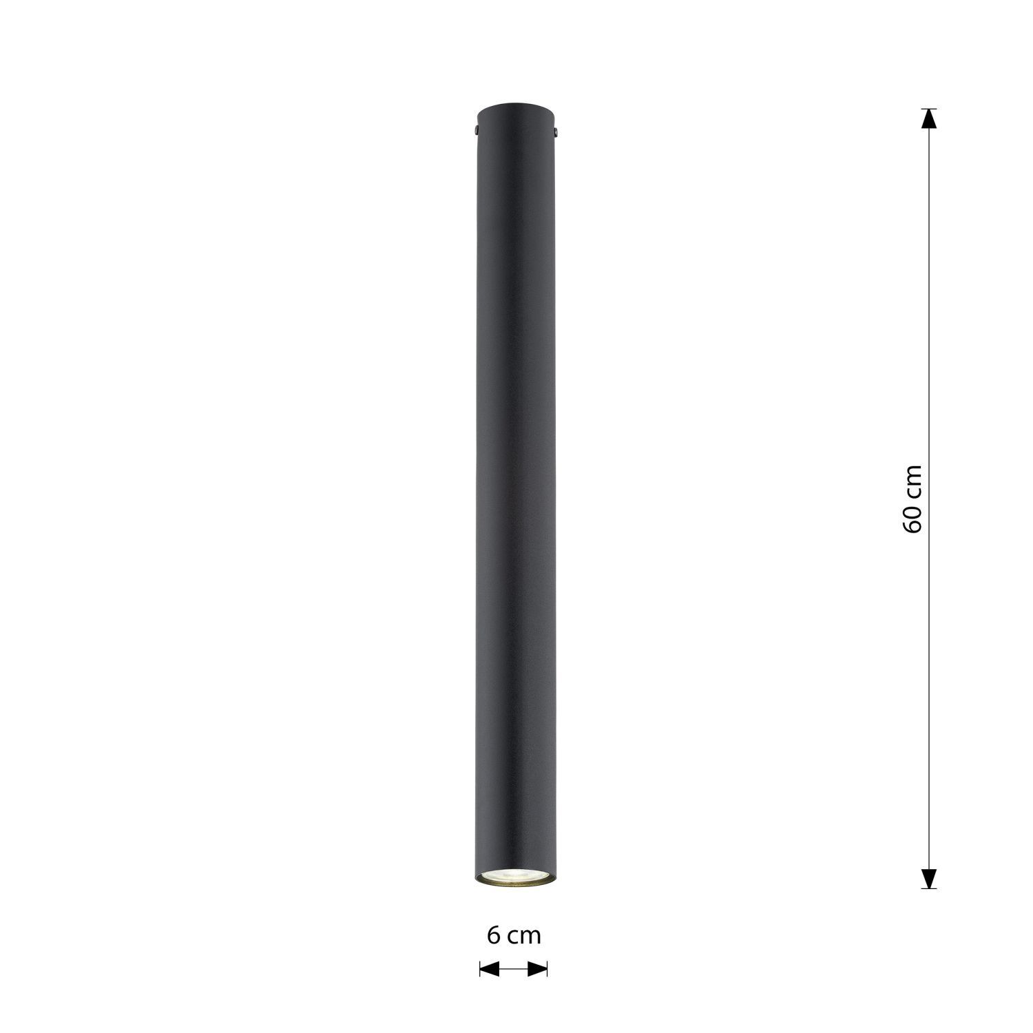 Deckenleuchte Schwarz B: 6 cm 60 cm hoch Metall GU10 Aufputz
