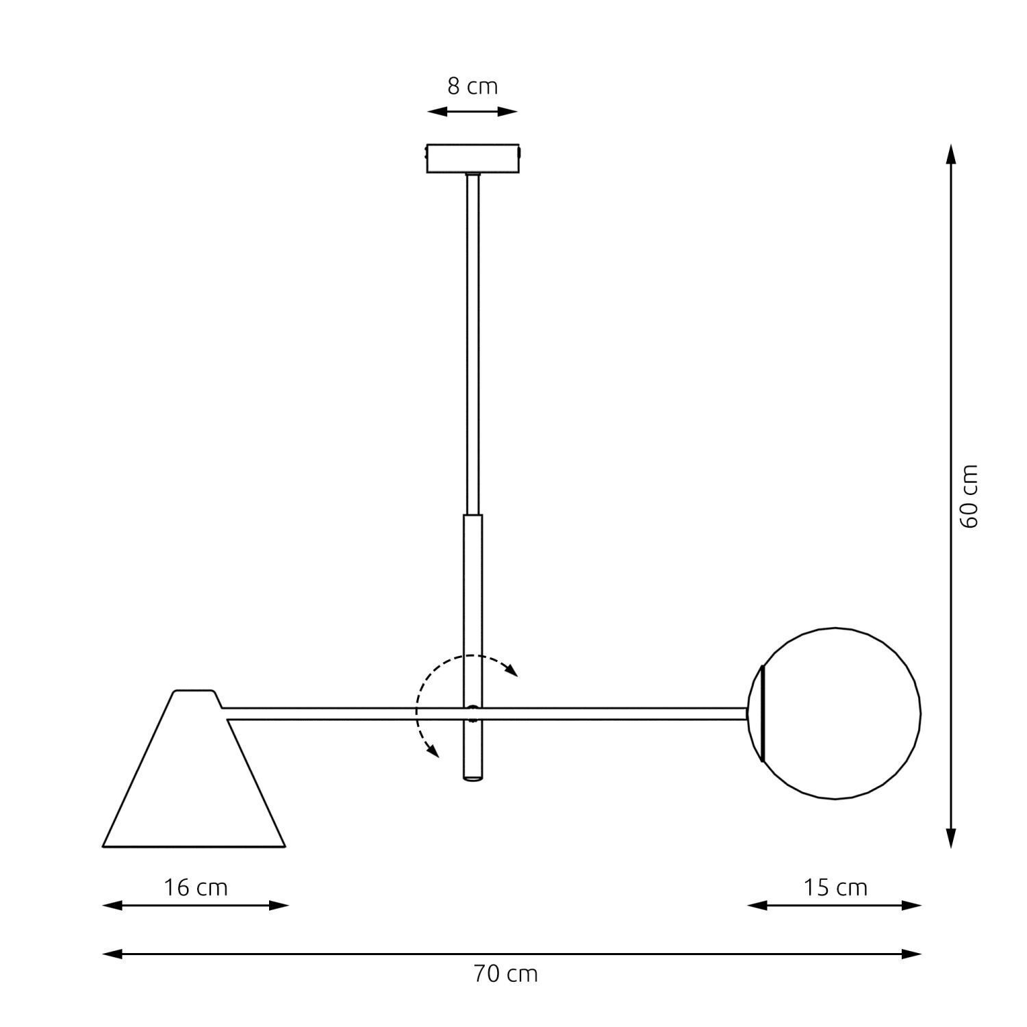 Längliche Deckenlampe Metall Glas Schwarz E14 blendarm