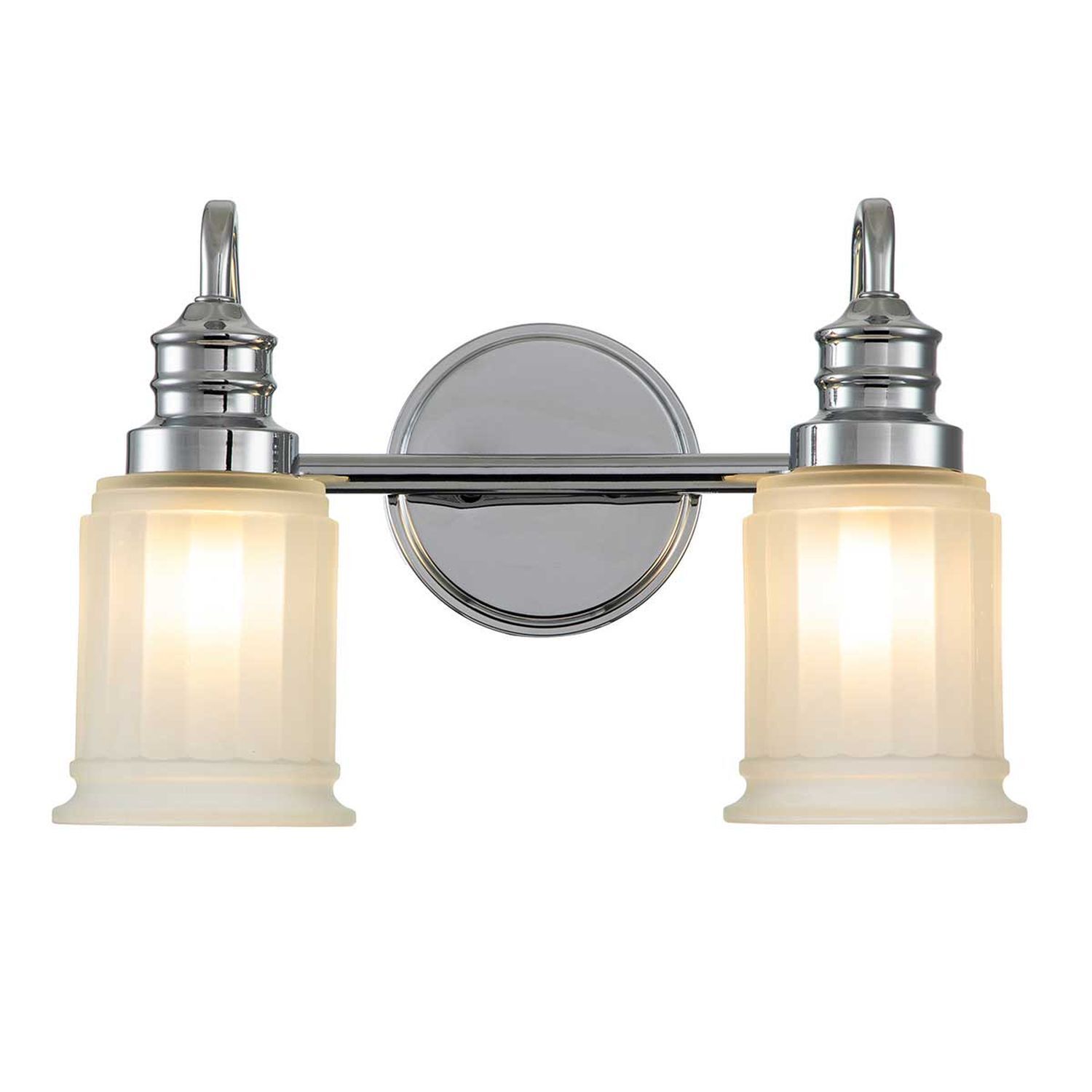 Jugendstil Lampe Bad LED G9 B: 35,7 cm Chrom Weiß IP44