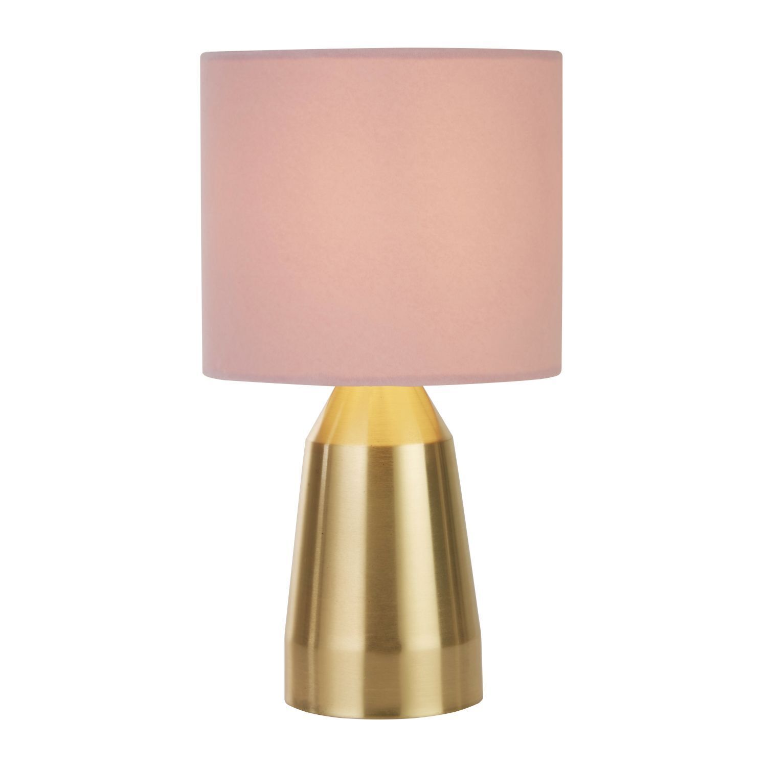 Tischlampe Metall Stoff H: 33 cm klein in Rosa Gold E14