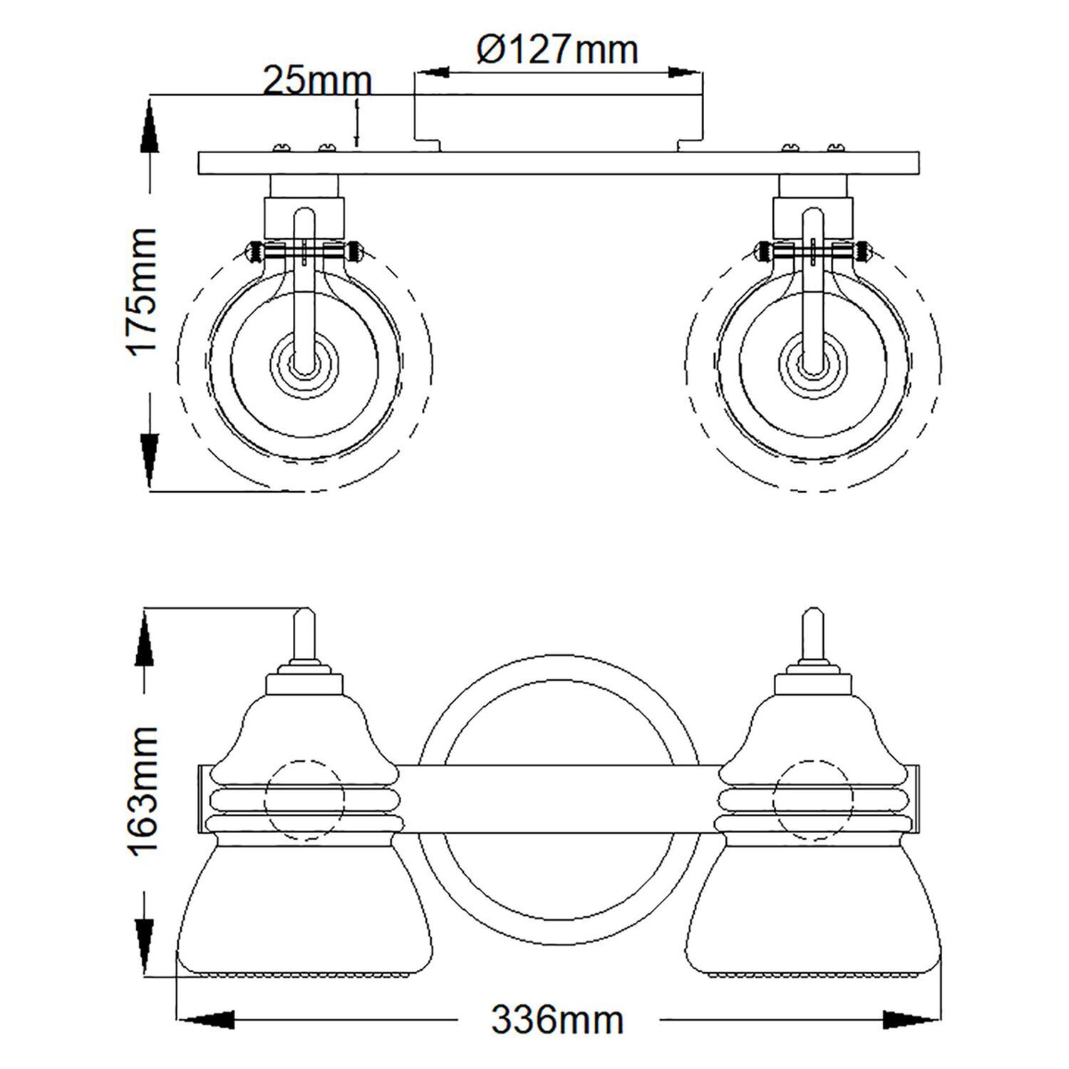 Badezimmerleuchte LED G9 IP44 B: 33,6 cm Metall Glas in Chrom