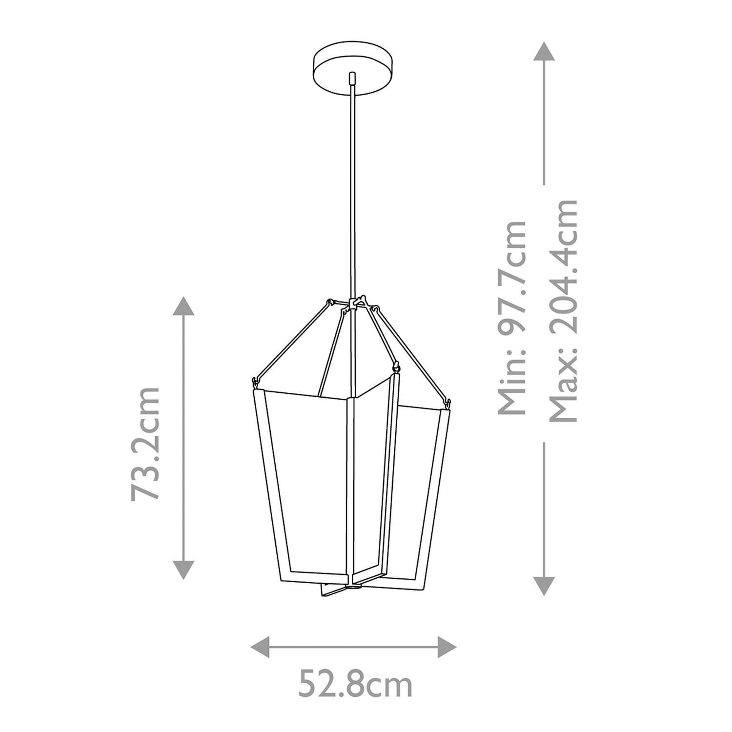 LED Hängeleuchte Metall 52,8 cm breit 3000 K Modern