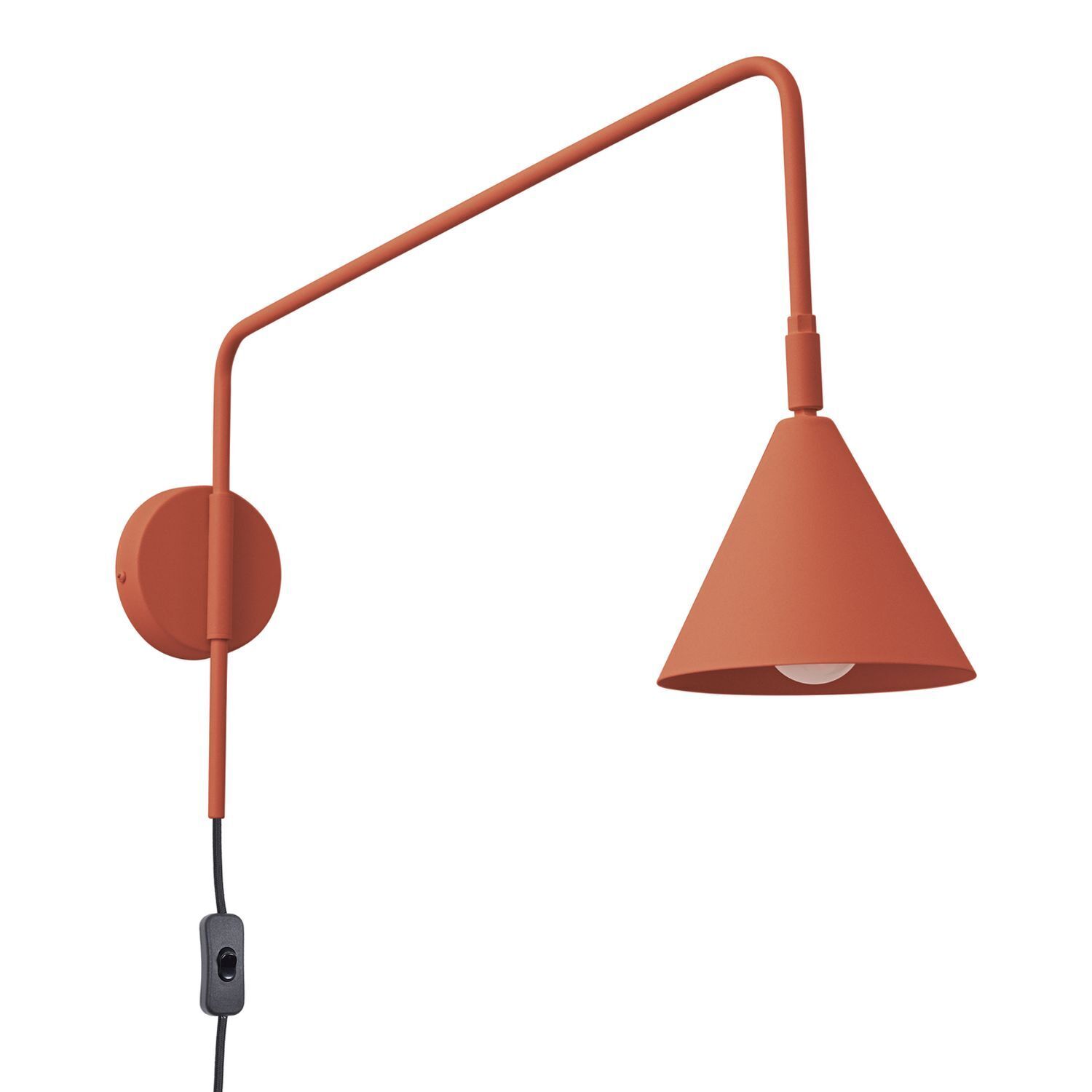 Wandleuchte, Klemmleuchte, Wandlampe, Metall, Korallenorange
