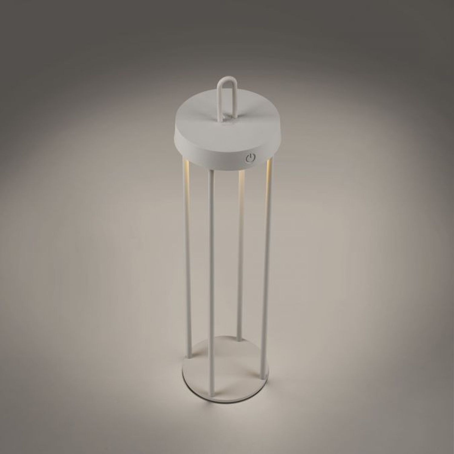 LED Akku Tischlampe Metall dimmbar IP44 2700 K Greige
