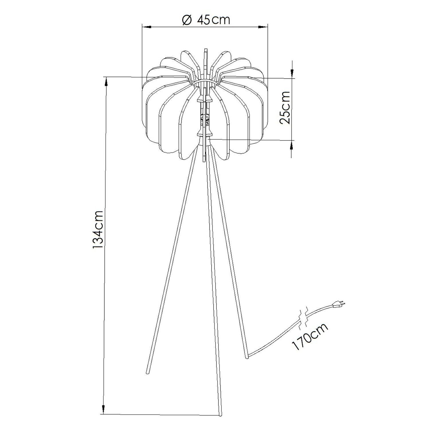 Stehleuchte Dreibein Filz Beige E27 H:134 cm Modern Stehlampe Tripod Filz Marineblau E27 H:134 cm Schalter