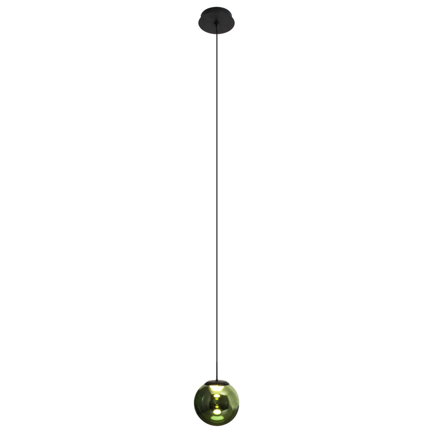 LED Hängelampe Glas Aluminium Schwarz Grün Ø15 cm 10 W