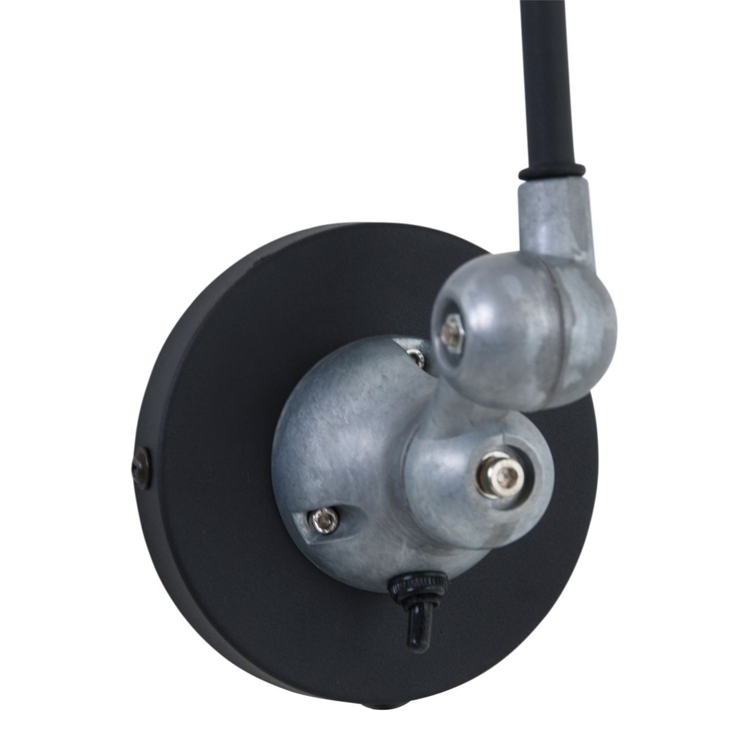 Wandspot mit Stecker in Schwarz Silber E14 flexibel