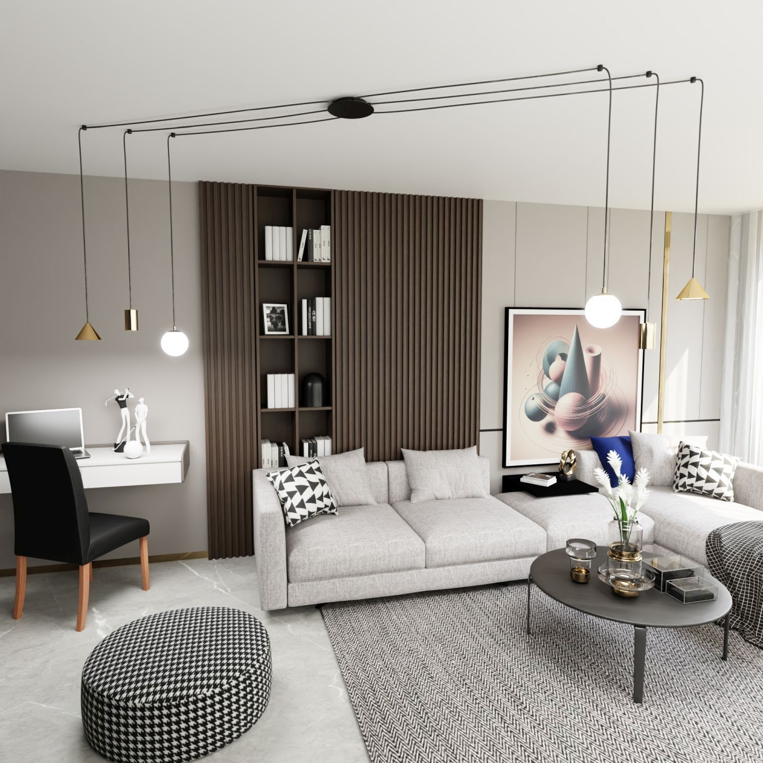 Große Pendelleuchte flexibel Glas Metall 200 cm Kabel Dekoration für Zuhause, Innenarchitektur, Mobiliar, Wohnzimmer, Tabelle