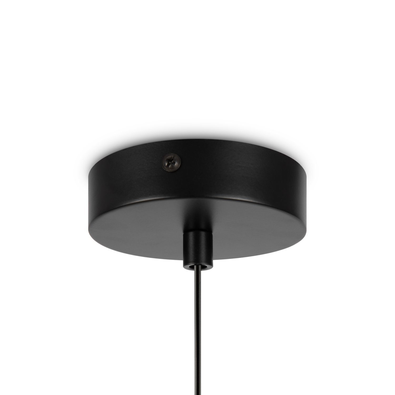 Hängeleuchte Metall Glas E14 Ø 15 cm rund Schwarz Weiß