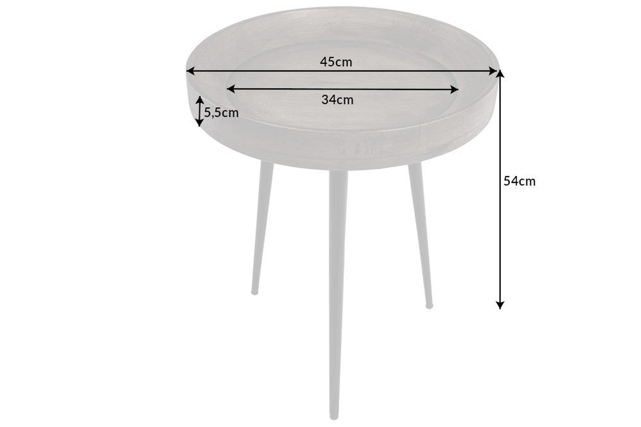 Beistelltisch Akazienholz Metall in Grau Schwarz 45x45 cm Moebel, Tabelle
