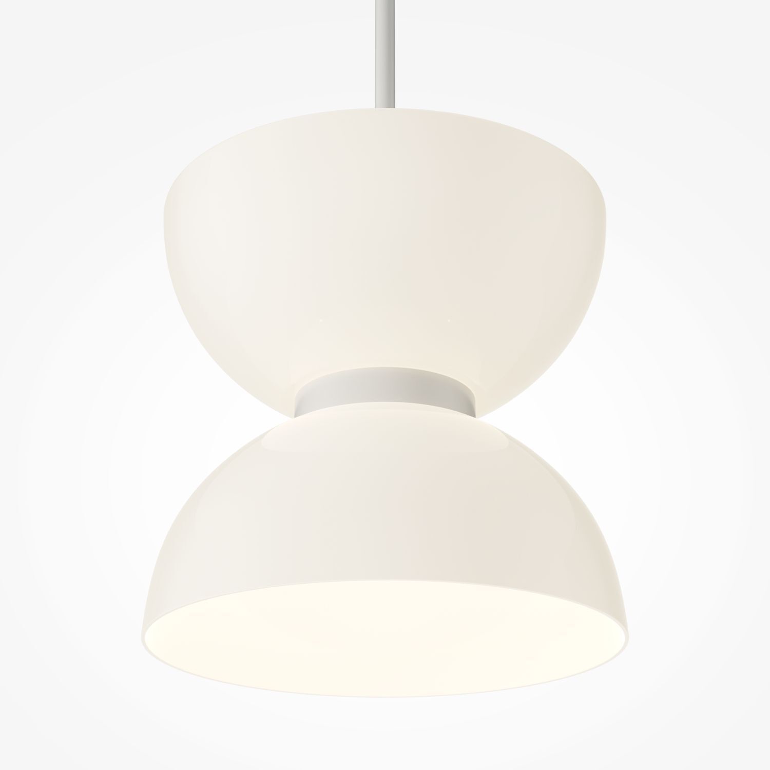 LED Hängelampe Metall Glas D: 22 cm H: max. 350 cm Weiß