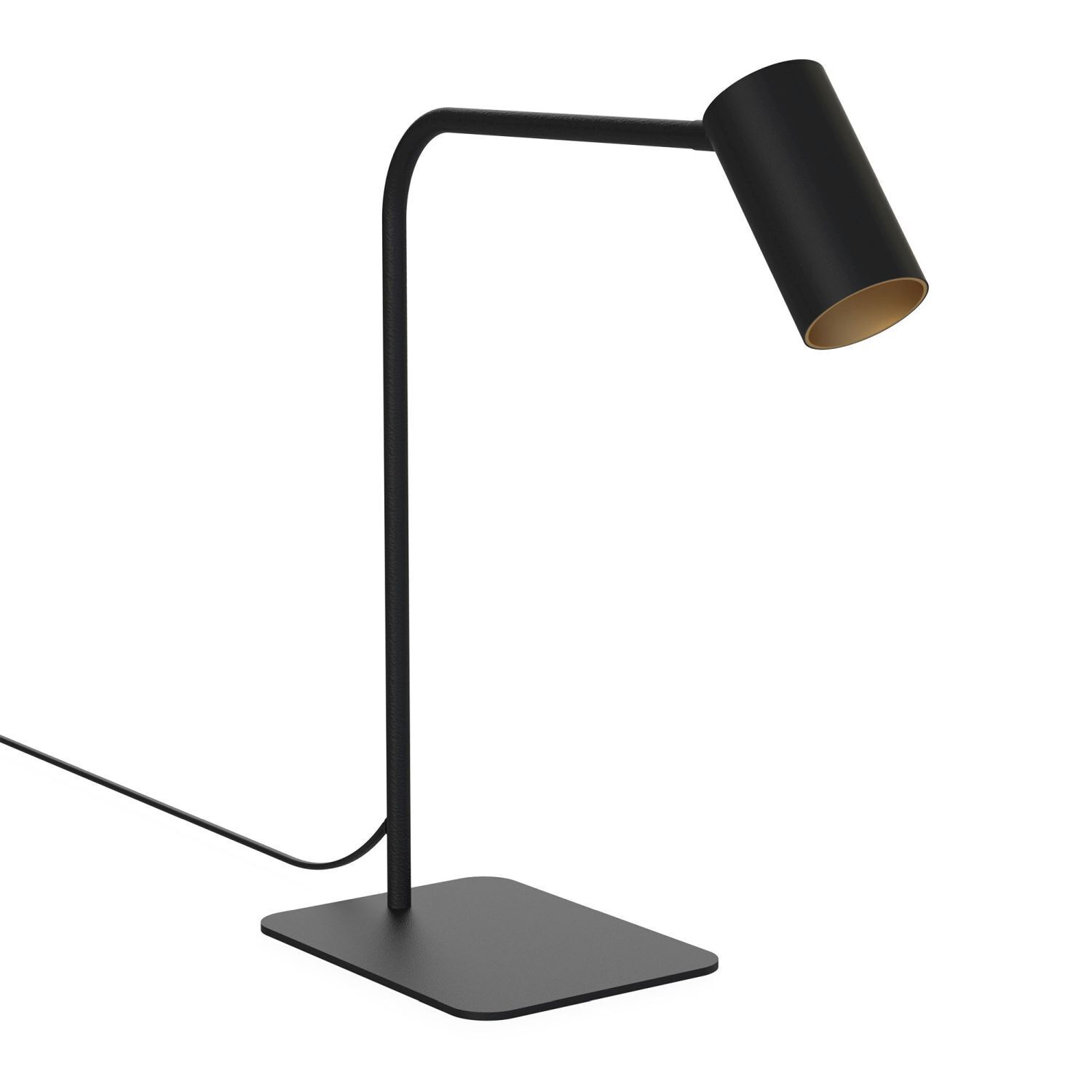 Tischleuchte, Schreibtischlampe, Metallic, schwarz, Kabel
