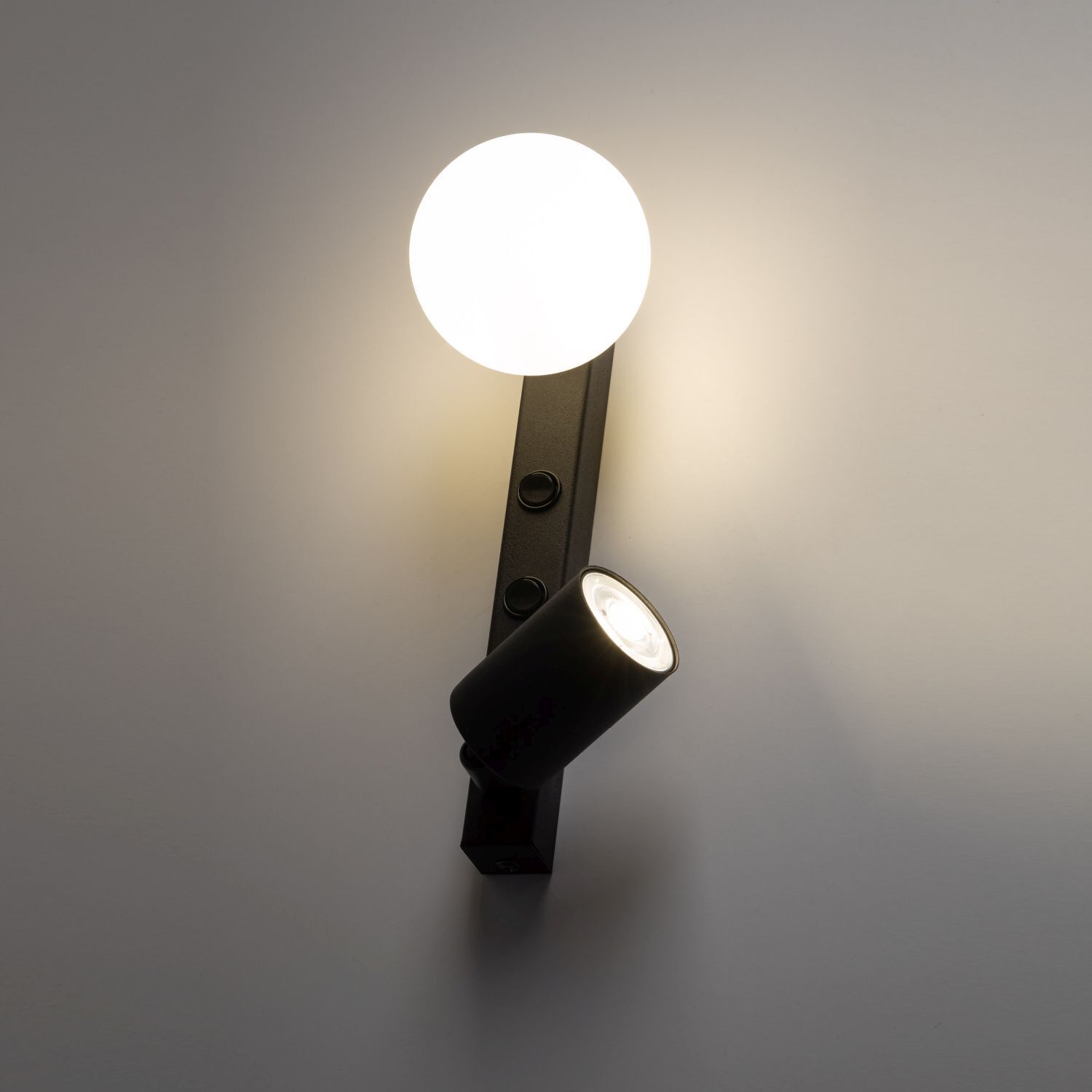 Spot Wandleuchte mit Schalter H: 35 cm GU10 + G9 Glas Metall