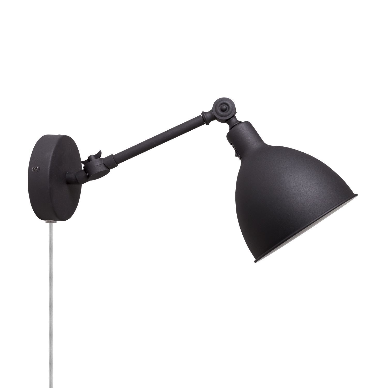 Wandleuchte, Wandlampe, Schirmleuchte, Schwarz, Metall