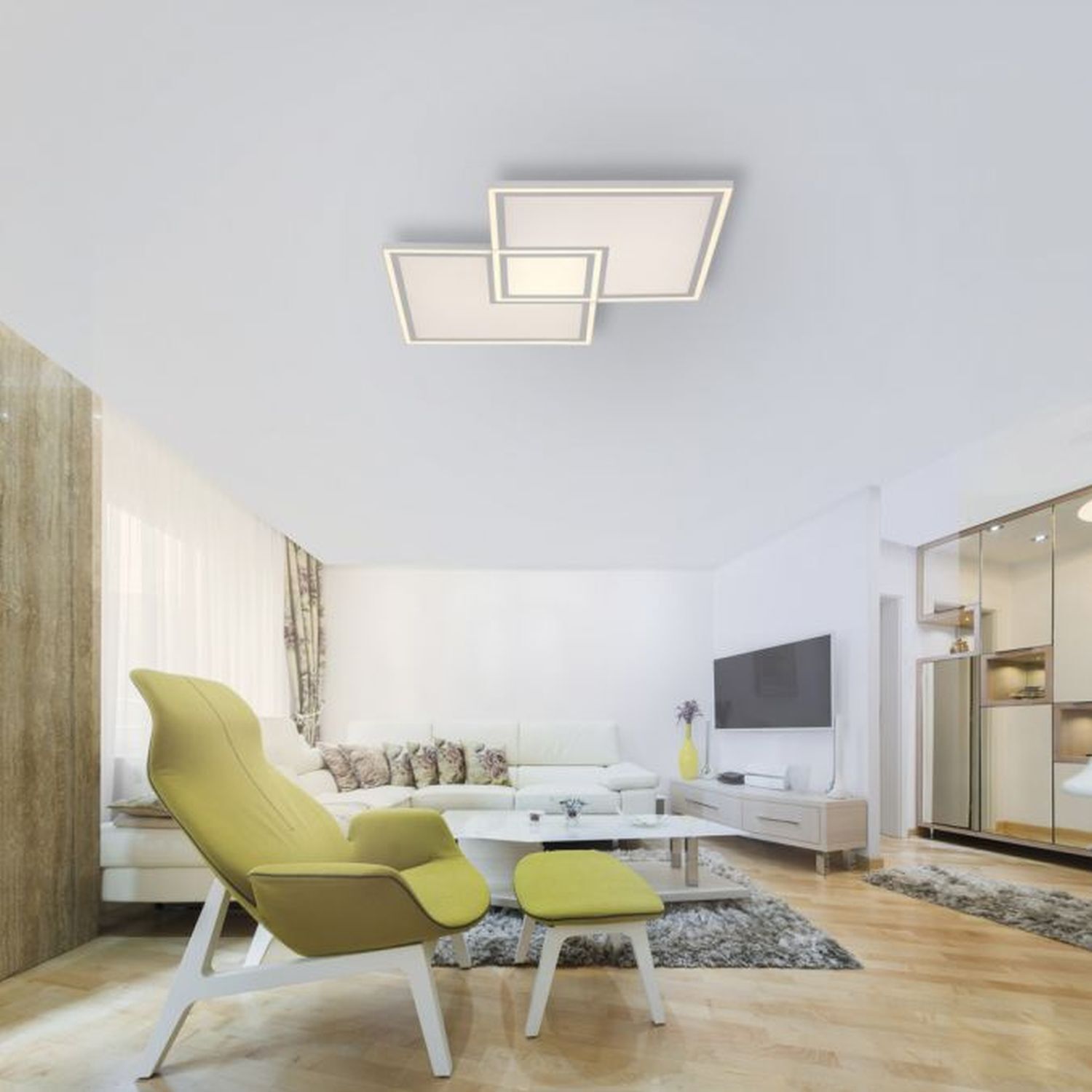 Dimmbare LED Deckenleuchte Fernbedienung 6900 lm 67 cm Dekoration für Zuhause, Wohnzimmer, Innenarchitektur, Überwachen, Bildschirm