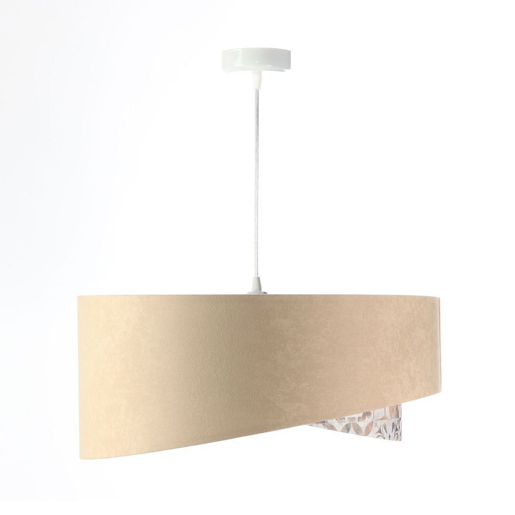 Hängeleuchte rund D: 50 cm E27 Stoff Velours Optik Modern KARIM Lampe, Lampenschirm